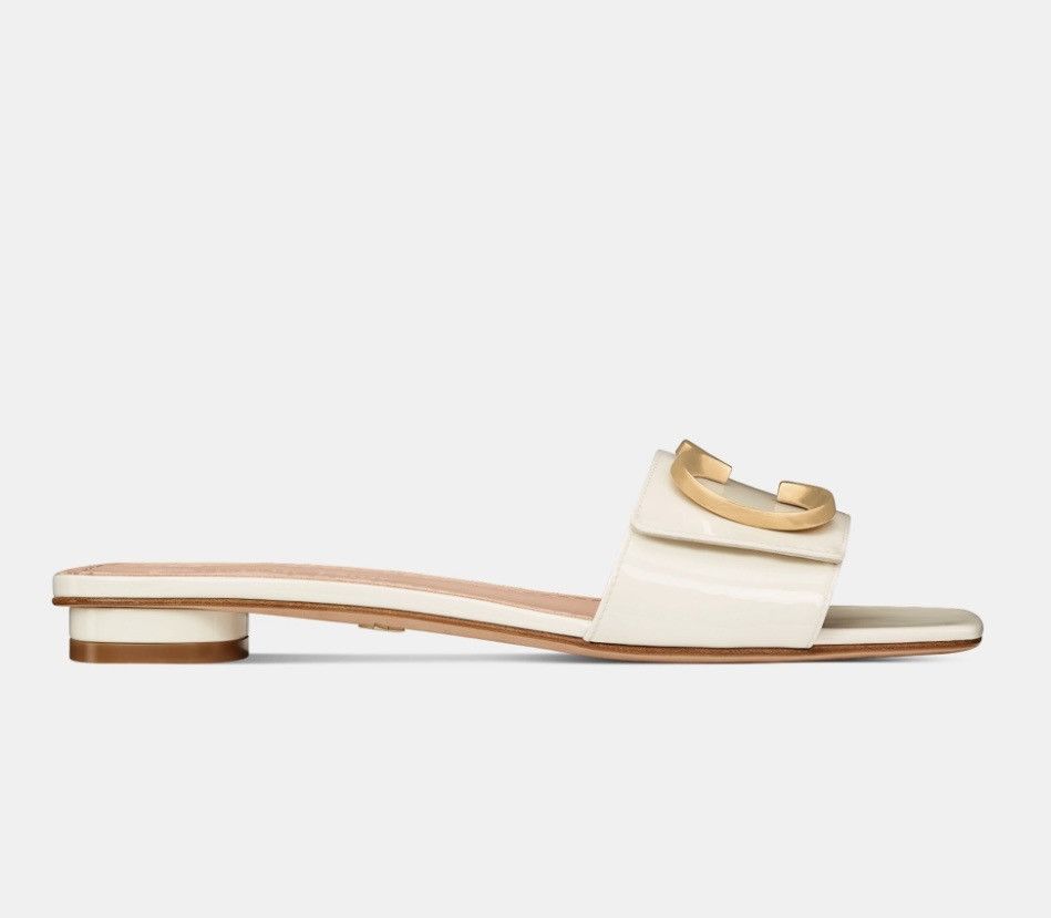 Dior C'EST DIOR SLIDE White Patent Calfskin size 38