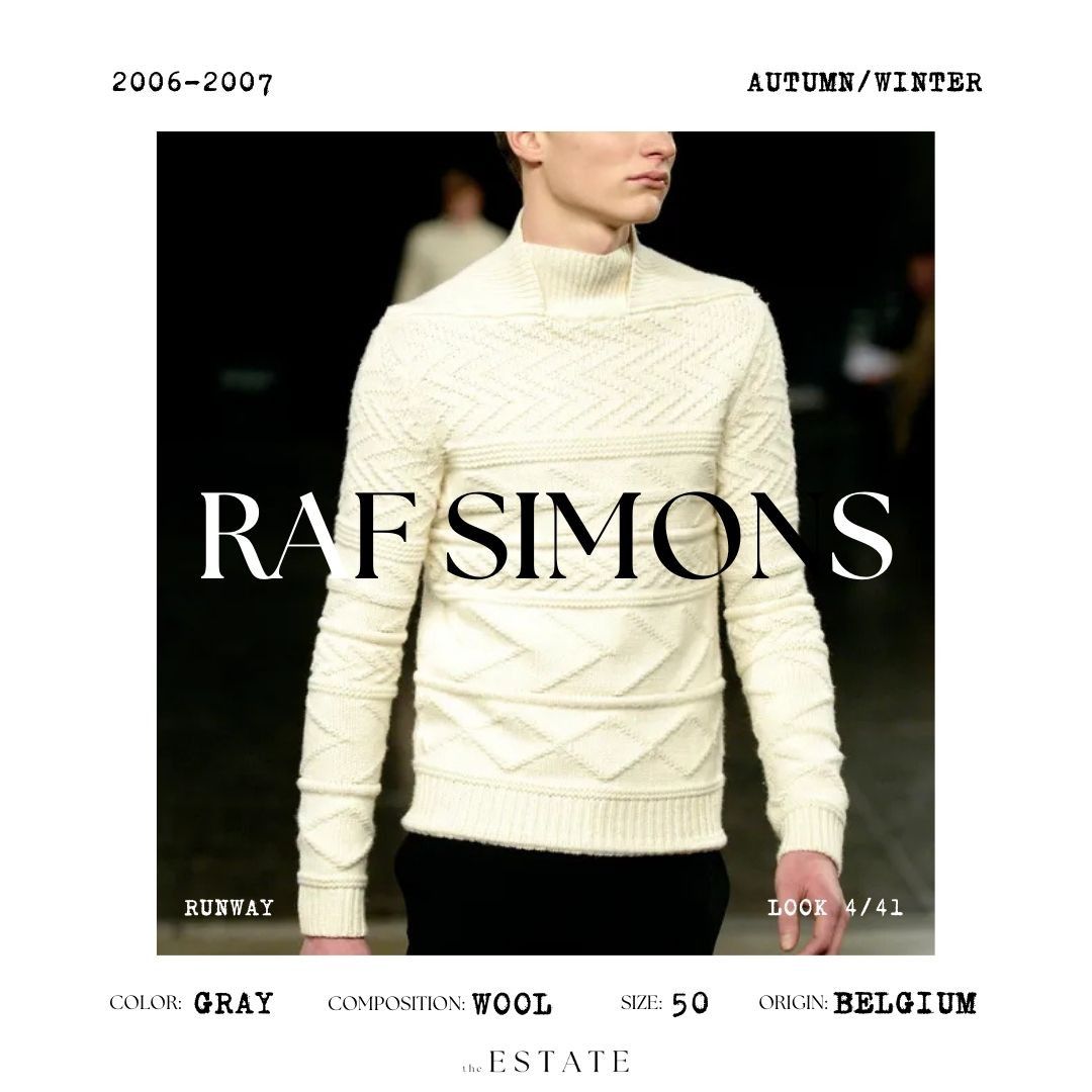 RAF SIMONS AUTUMN-WINTER 2006-2007 ARCHIVAL GRAY SWEATER