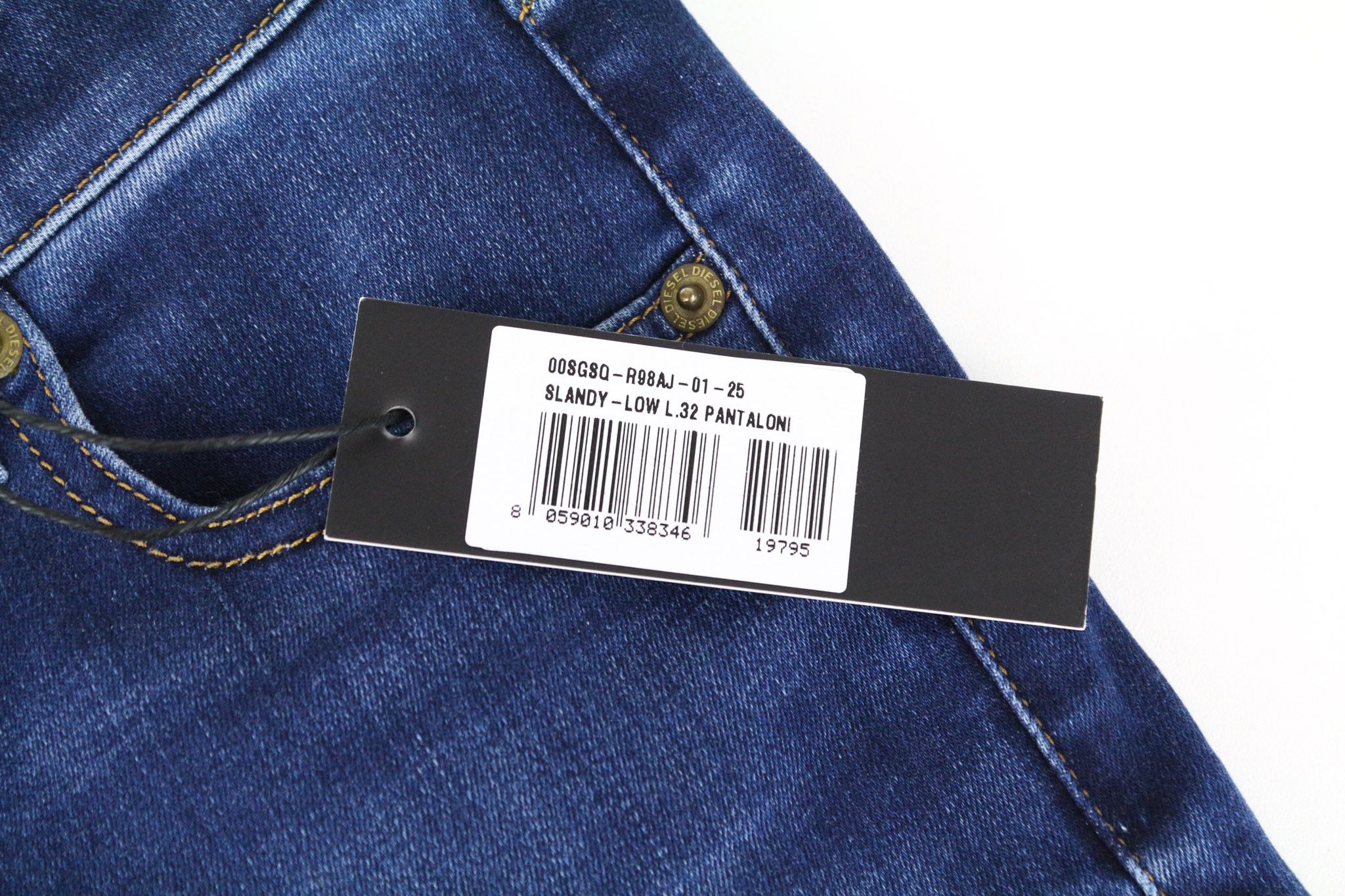 Diesel SLANDY-LOW R98AJ W25/L32 Blue Stretch Jeans 70629 Size 25" / US 0 / IT 36 - 5 Thumbnail