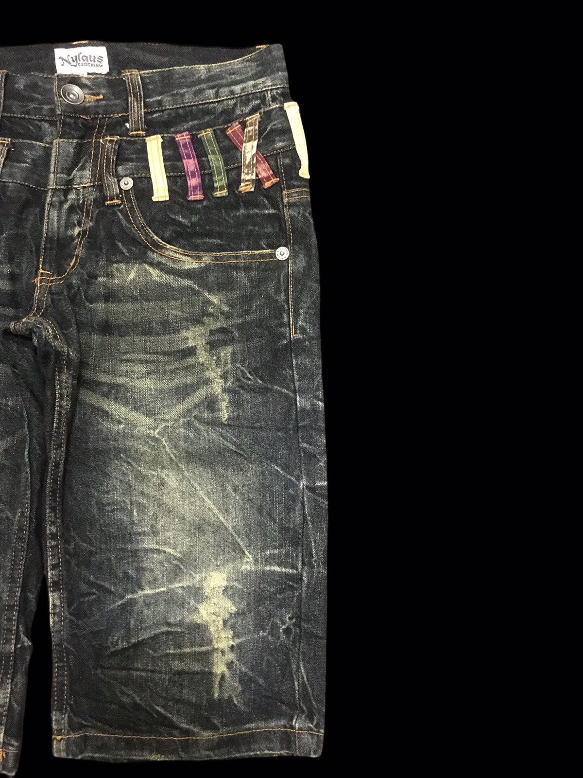 Japanese Brand 💥DOUBLE WAIST💥 NYLAUS SICK SHORT DISTRESSED DENIM F331 Size US 29 - 4 Thumbnail