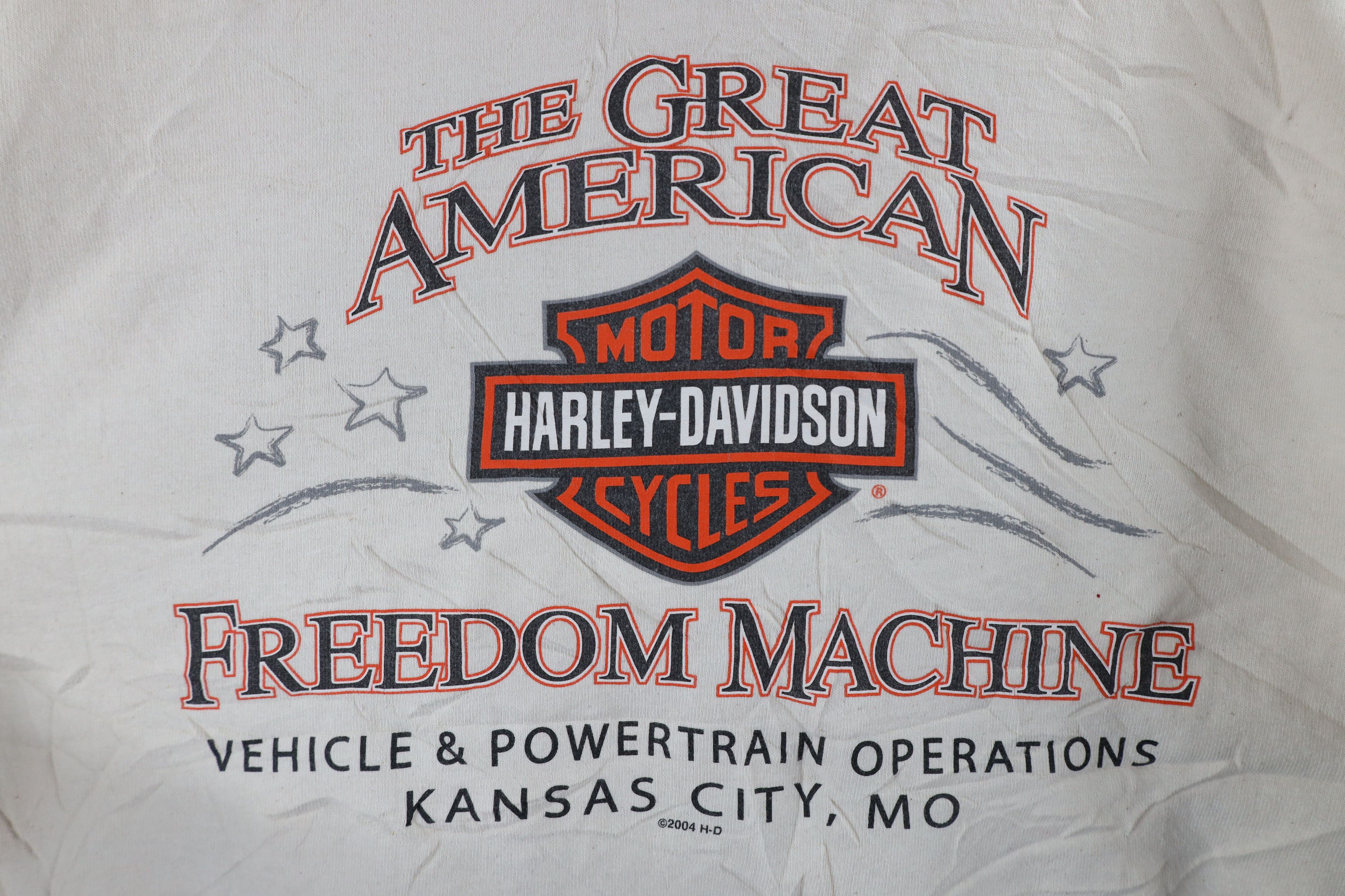 Harley Davidson Vintage Y2K 2004 Harley Davidson Tour Ribbed Knit T-Shirt Size US M / EU 48-50 / 2 - 8 Thumbnail