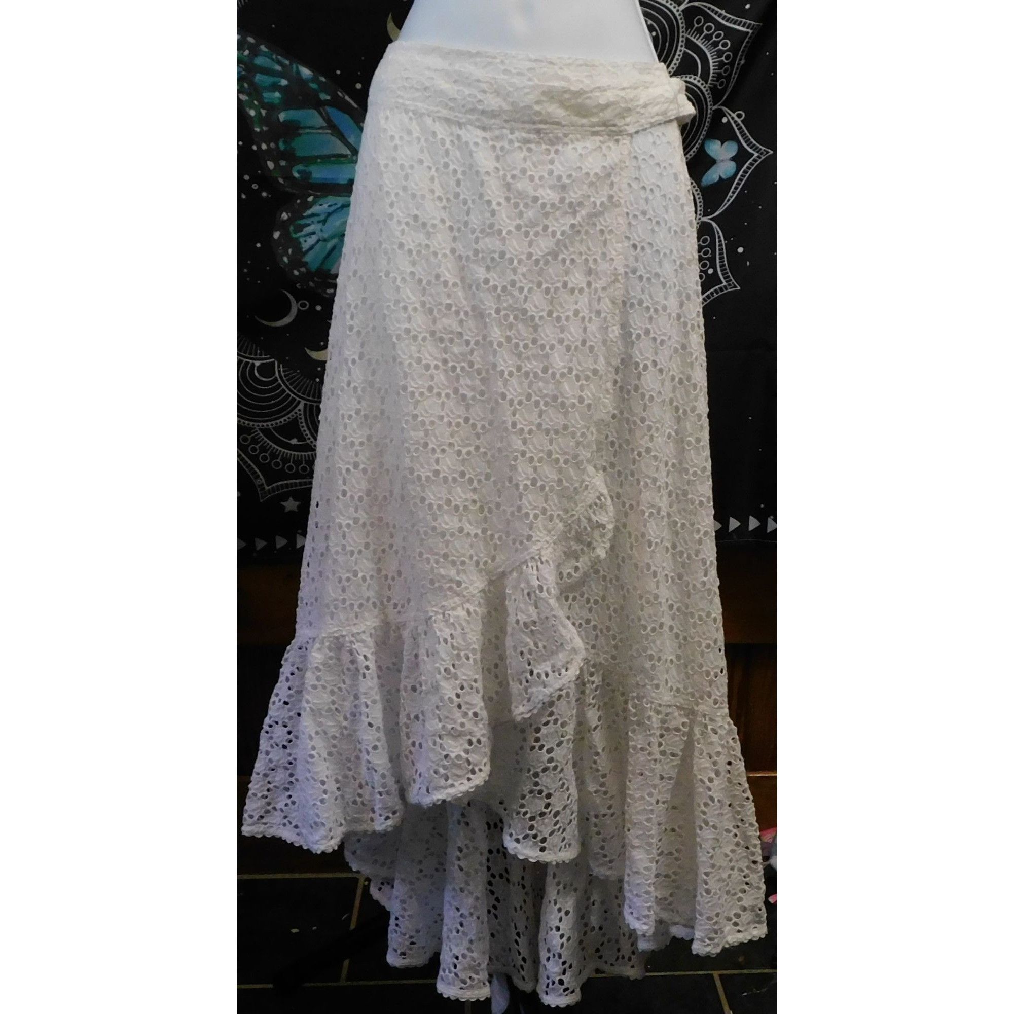 Polo Ralph Lauren Polo Ralph Lauren White Lace Wrap Midi Skirt NWT Size 34" / US 12 / IT 48 - 7 Thumbnail