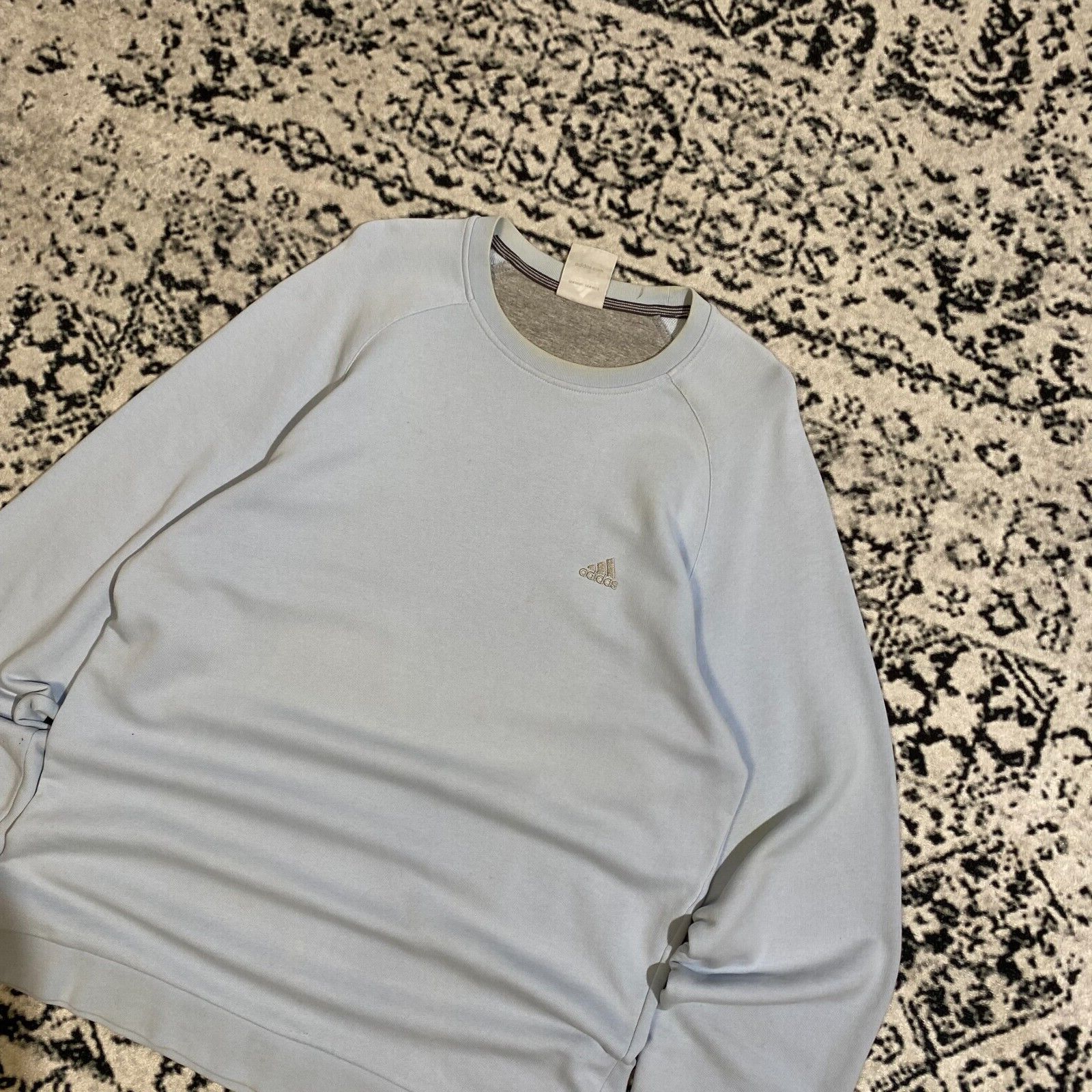 Adidas × Vintage Adidas Baby Blue Cotton Crewneck Size L 90s Faded Washed Size US L / EU 52-54 / 3 - 2 Thumbnail