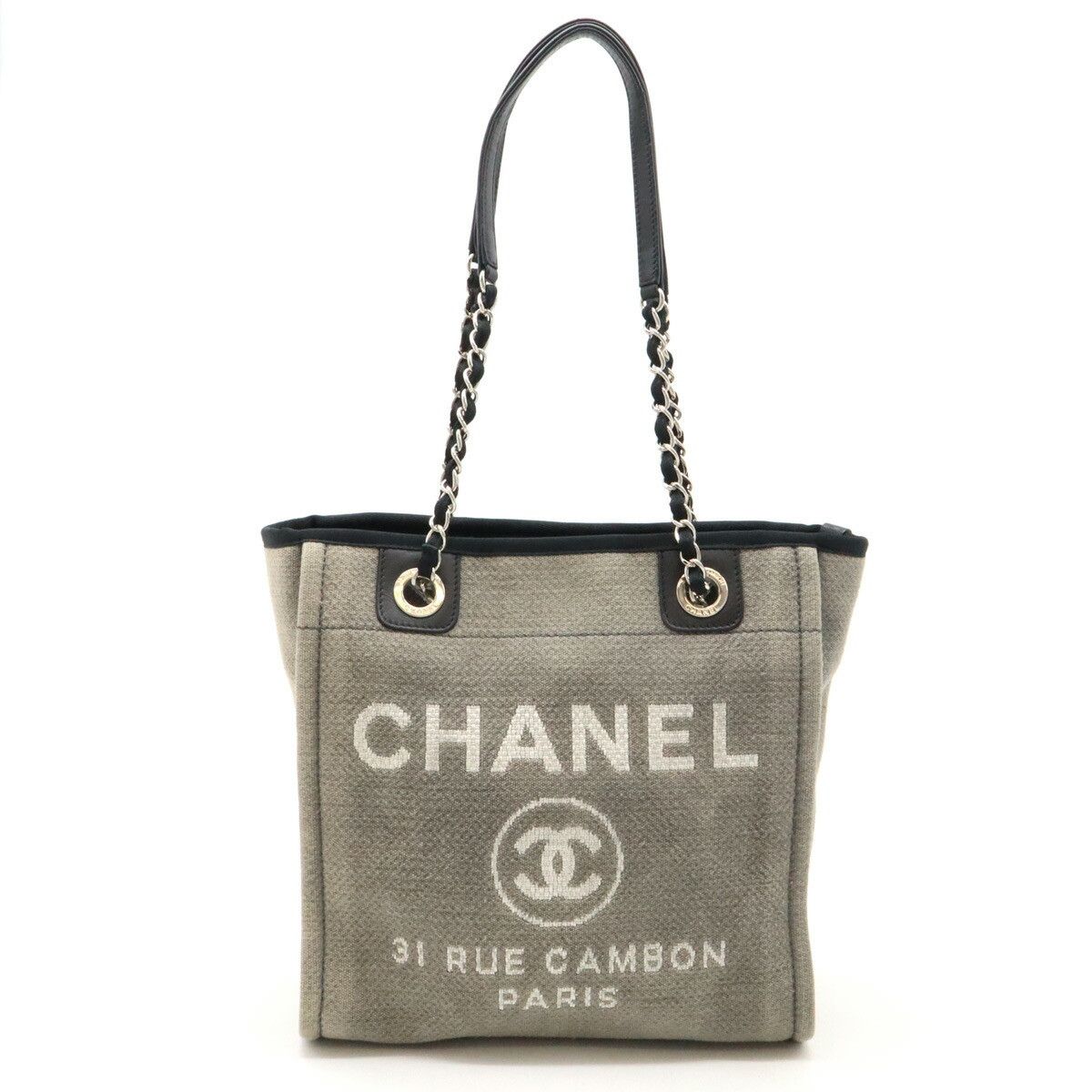 Chanel Chanel Chanel Deauville Canvas/Leather Tote Bag A66939 Canvas Tote Bag A66939 in Very Good Condition Size ONE SIZE - 1 Thumbnail