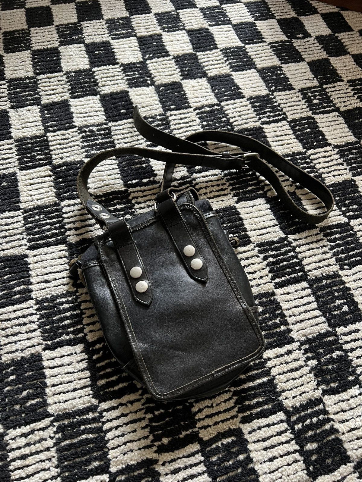 Y's × Yohji Yamamoto 2004 Black Leather Bag Size ONE SIZE - 6 Thumbnail