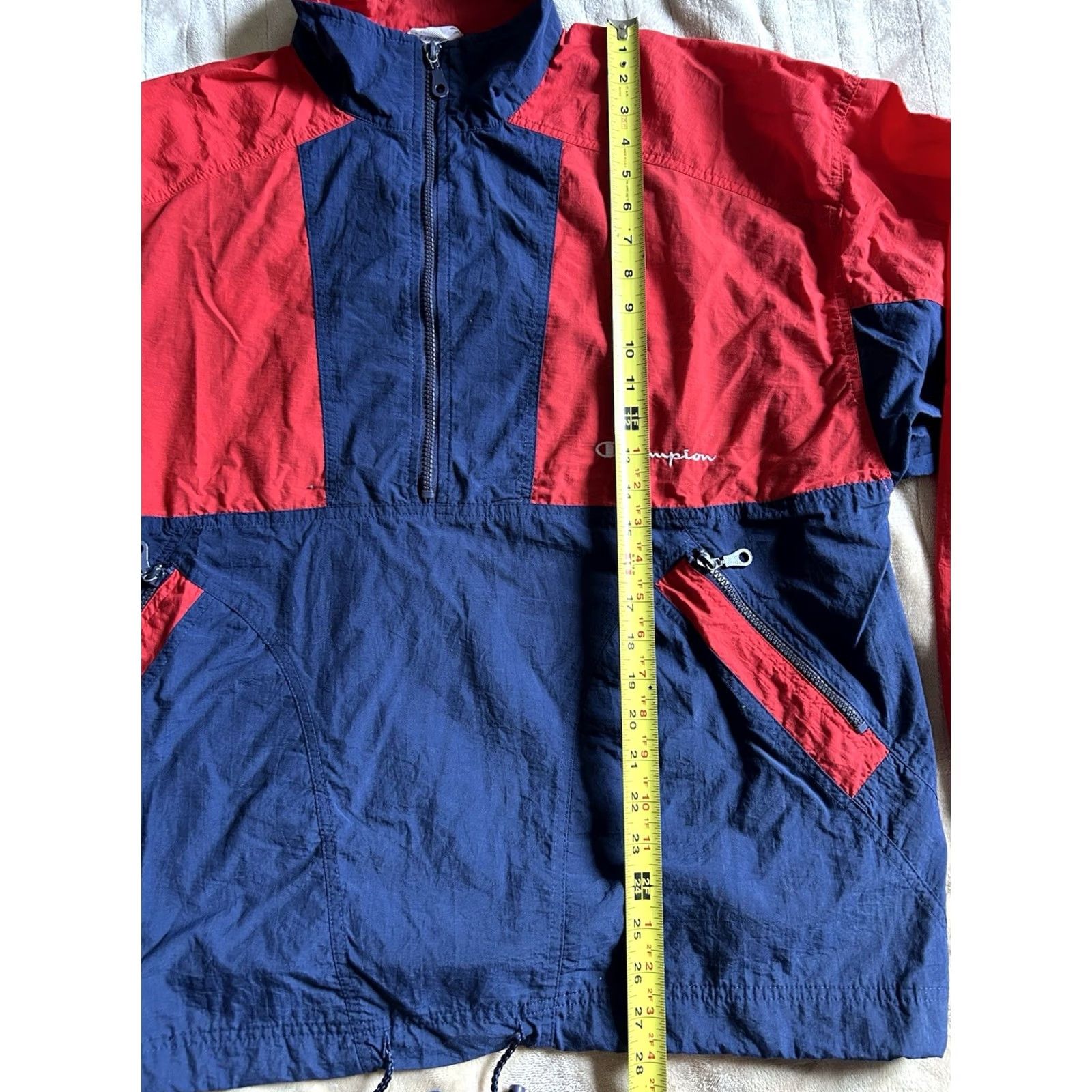 Champion VINTAGE Champion Windbreaker Jacket Coat Pockets 1/4 Zip Mens Size L 90s Size US L / EU 52-54 / 3 - 8 Thumbnail
