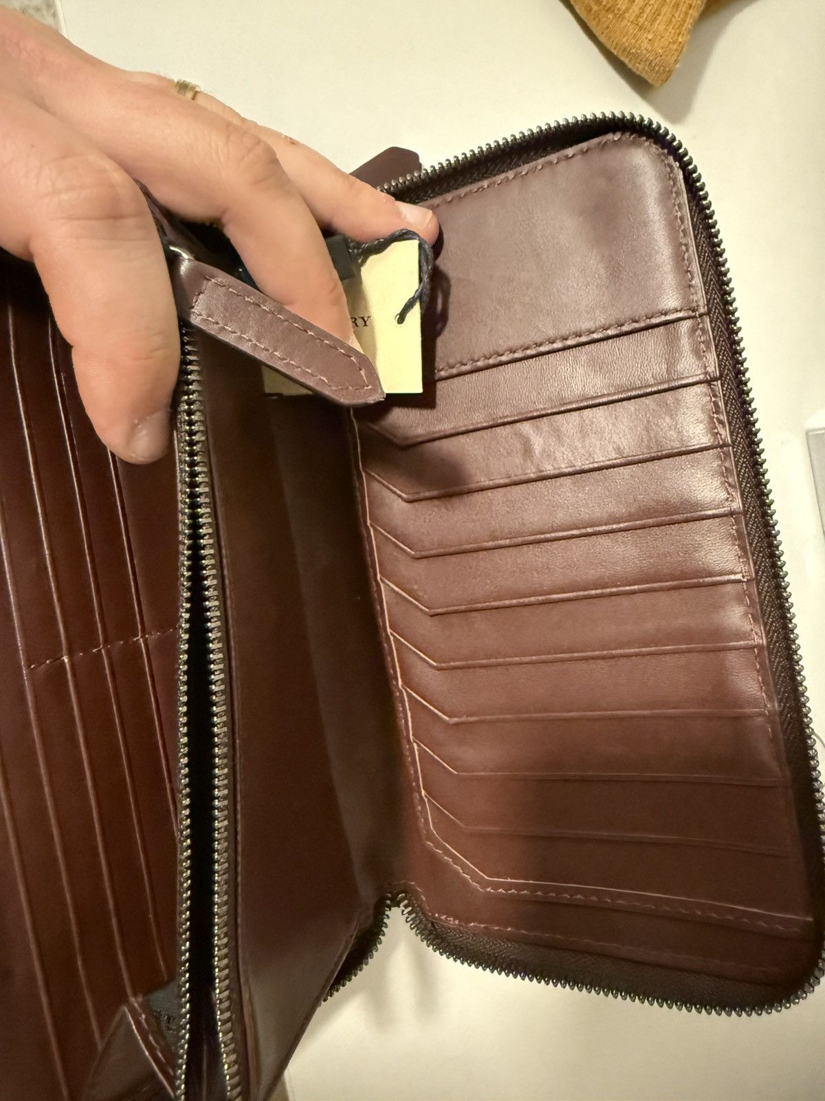 Burberry Burberry Wallet Burgundy With Classic Pattern Size ONE SIZE - 6 Thumbnail