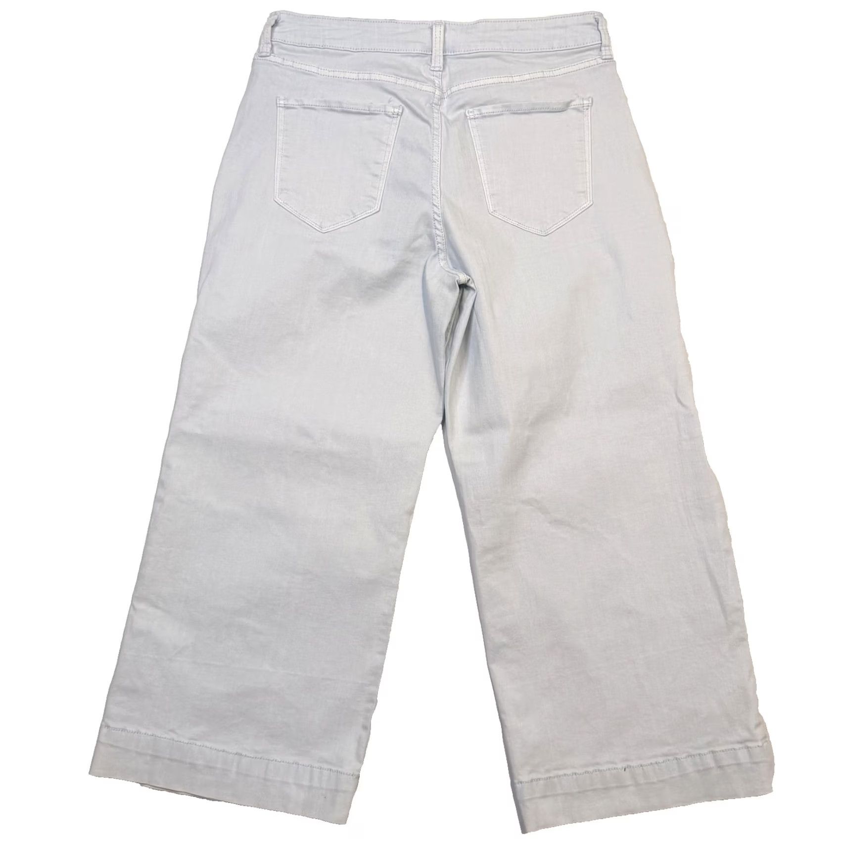 Vintage a.n.a A New Approach Jeans Womens 12 Light Wash Wide Leg Crop High Rise Button Fly Size 34" / US 12 / IT 48 - 2 Thumbnail