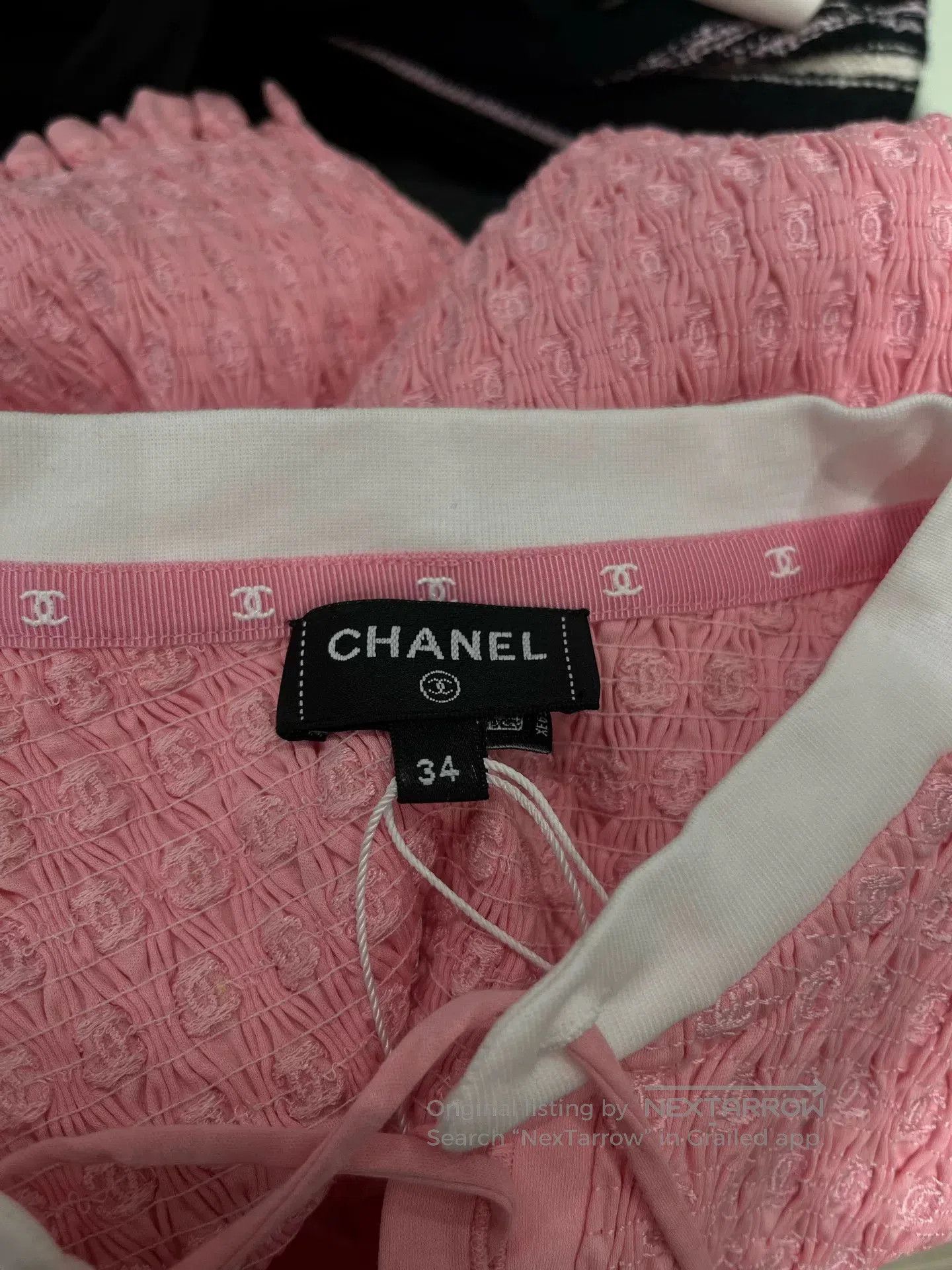 Chanel Chanel Pink Ruched Tie Short Sleeve Top. Size US XS / EU 42 / 0 - 3 Thumbnail