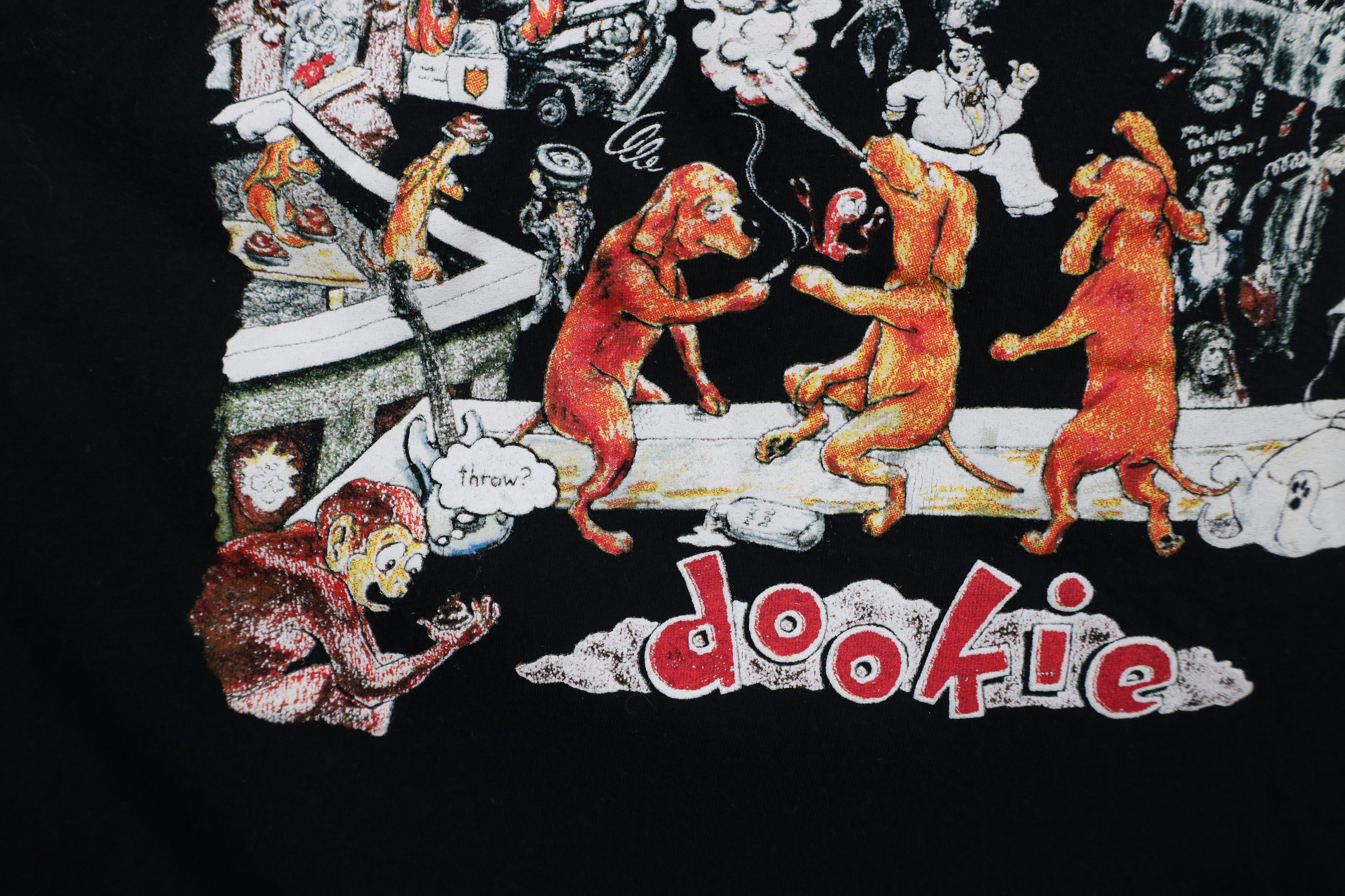 Vintage Retro Spell Dookie Green Day Band Short Sleeve T-Shirt Black Size US XXL / EU 58 / 5 - 7 Thumbnail