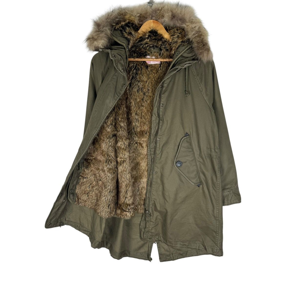 If Six Was Nine ☀️COEN FUR HOODIE FISHTAIL JACKET Size M / US 6-8 / IT 42-44 - 8 Thumbnail