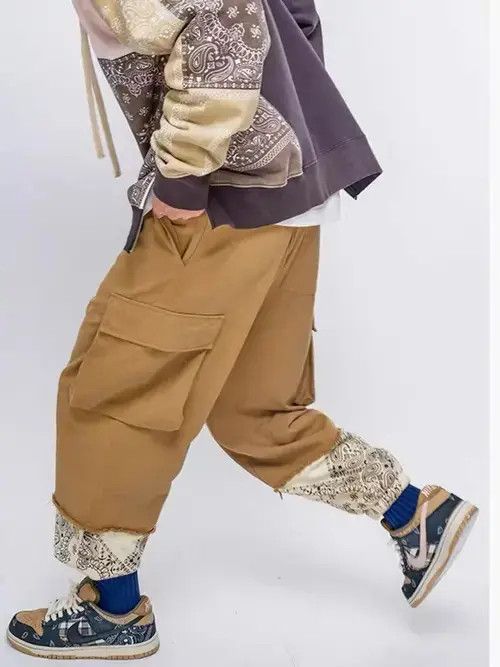 VIBE 20AW Indigo Union Japan Khaki Bandana Paisley Jogger Pants Size US 32 / EU 48 - 1 Thumbnail
