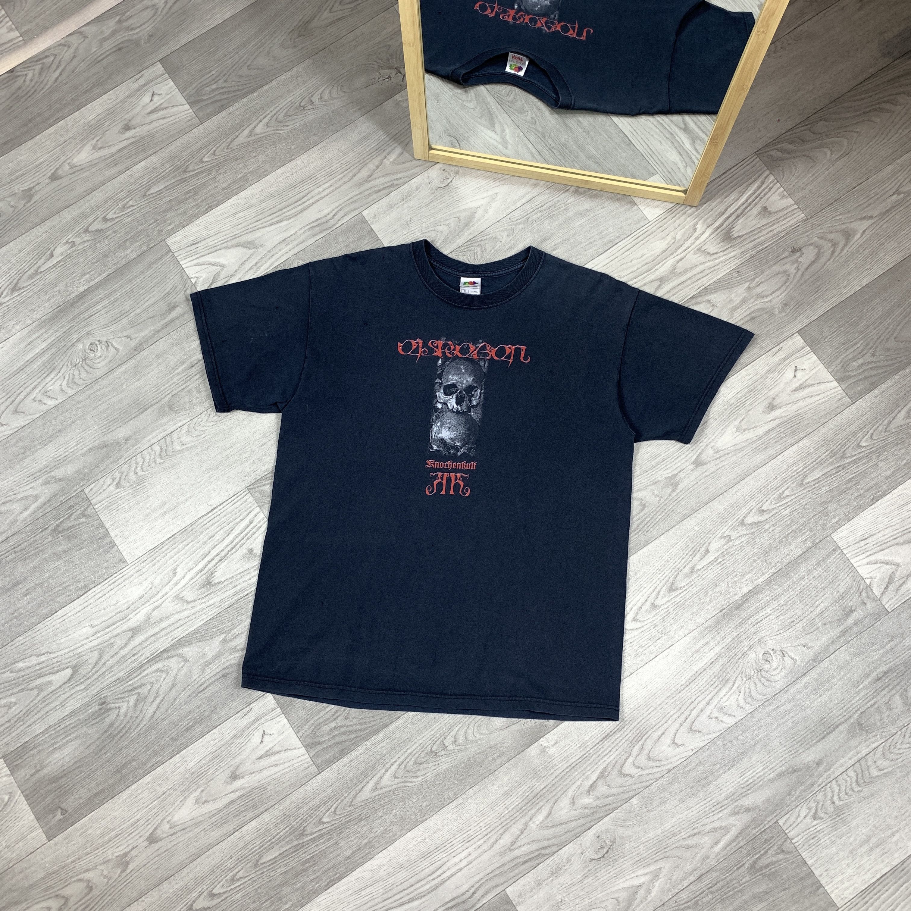 Vintage Vintage Olsaragan Knochonkult 90s Rock Band Black Tee Shirt Size US XL / EU 56 / 4 - 1 Thumbnail