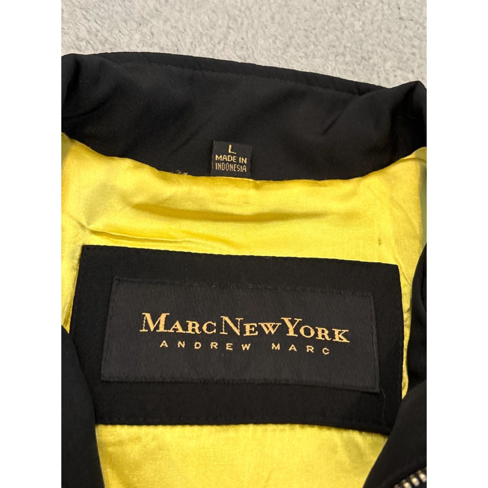 Vintage Marc New York Jacket Womens Large Black Long Sleeve Belted Full Zip Casual Size L / US 10 / IT 46 - 2 Thumbnail