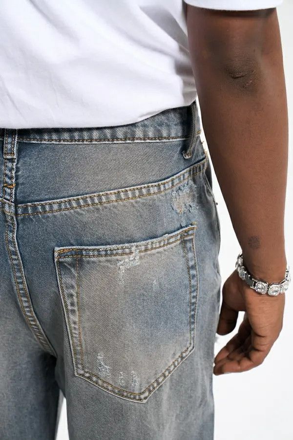 VIBE y2k damaged ripped faded hiphop jeans Size US 30 / EU 46 - 6 Thumbnail