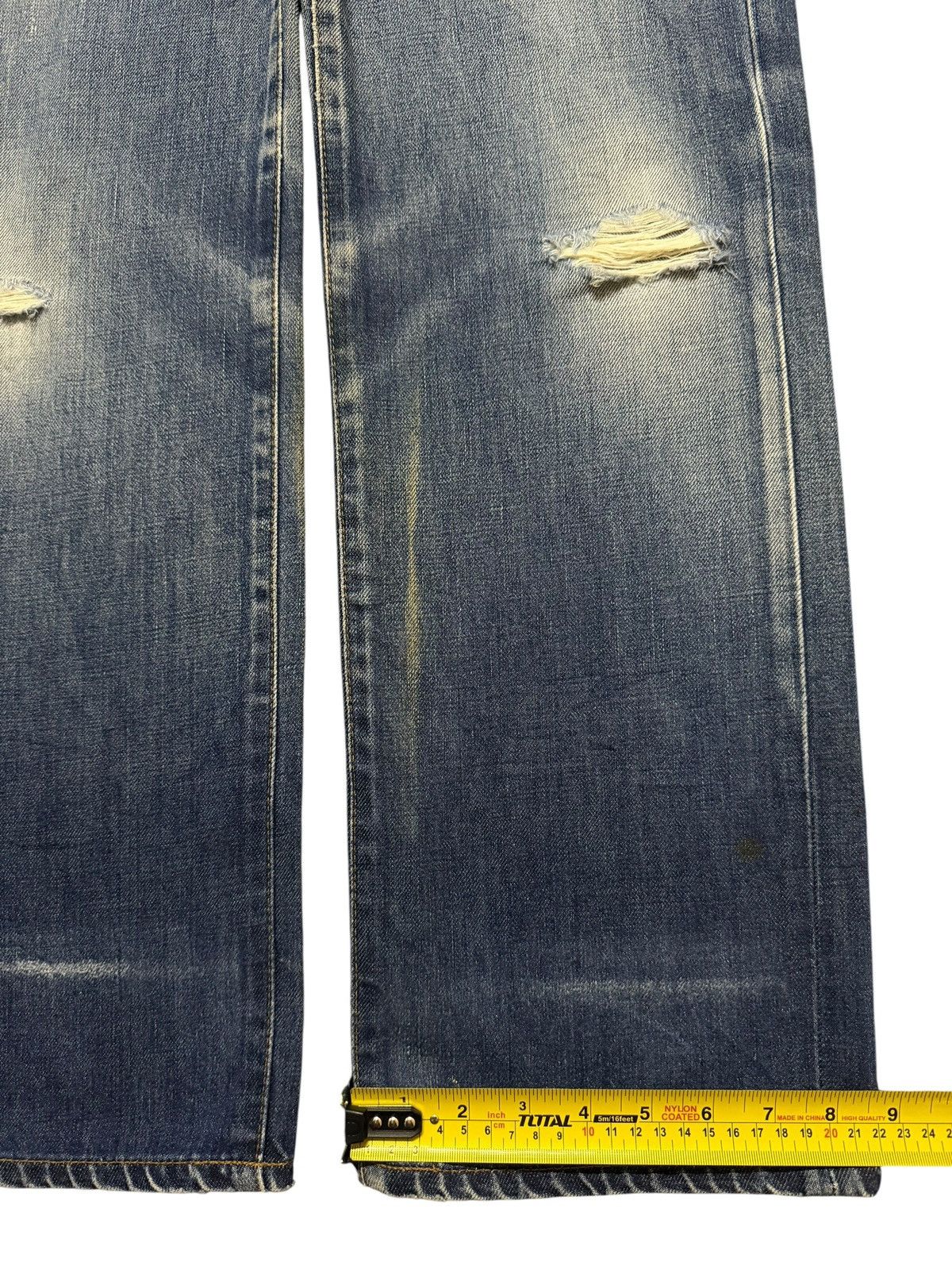 Edwin Vintage 90s Edwin 503z Blue Faded Wash Distressed Wide Leg Size US 30 / EU 46 - 14 Thumbnail