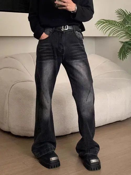 VIBE Gradient Splicing Loose Vintage Micro Flare Jeans Size US 34 / EU 50 - 7 Thumbnail
