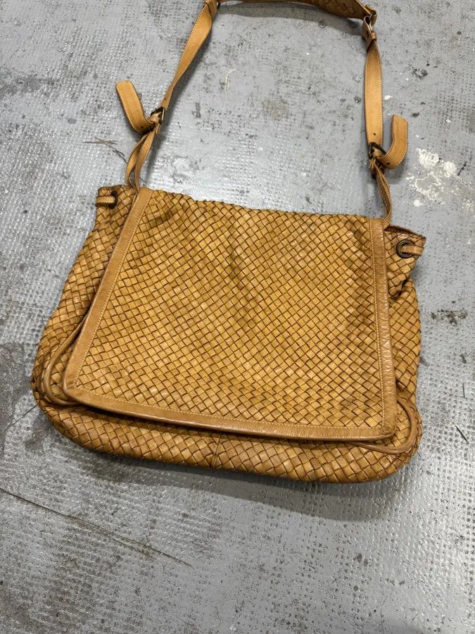 Designer × Giorgio Brato × Vintage 2000s Giorgio Brato Beige Woven Leather Shoulder Bag Size ONE SIZE - 5 Thumbnail