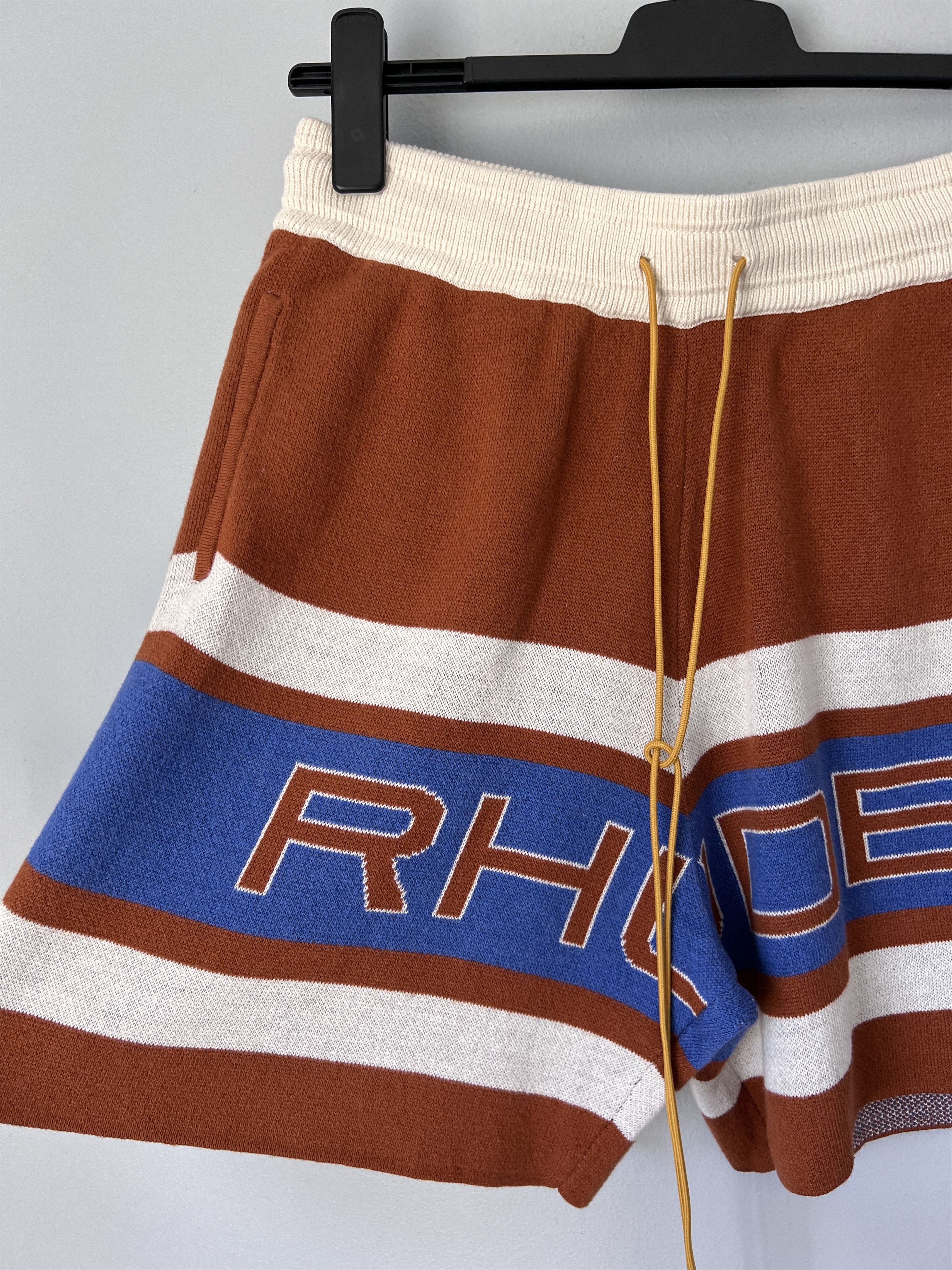 Rhude Rhude Pravil Racing Knit Shorts in Brick Red Size US 36 / EU 52 - 2 Thumbnail