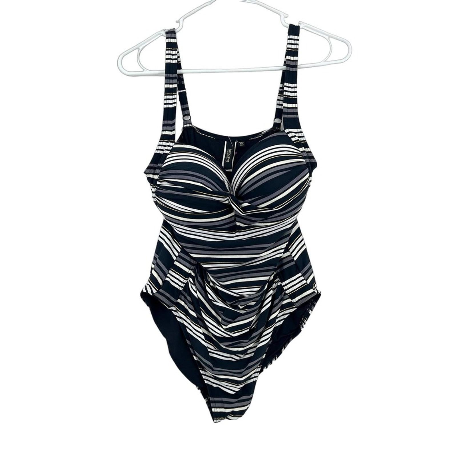 Other Bond-Eye One Piece Ruched Swimsuit Stripe Pattern Size 10 Size ONE SIZE - 1 Thumbnail