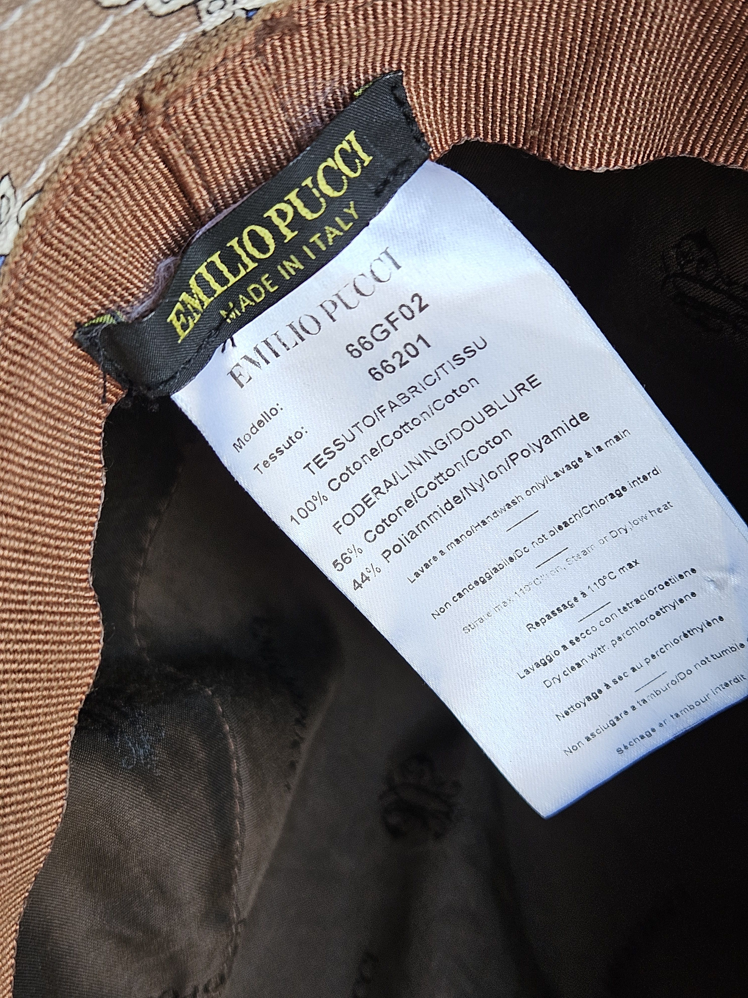 Emilio Pucci Emilio Pucci Brown Pattern Canvas Bucket Hat Size ONE SIZE - 5 Thumbnail