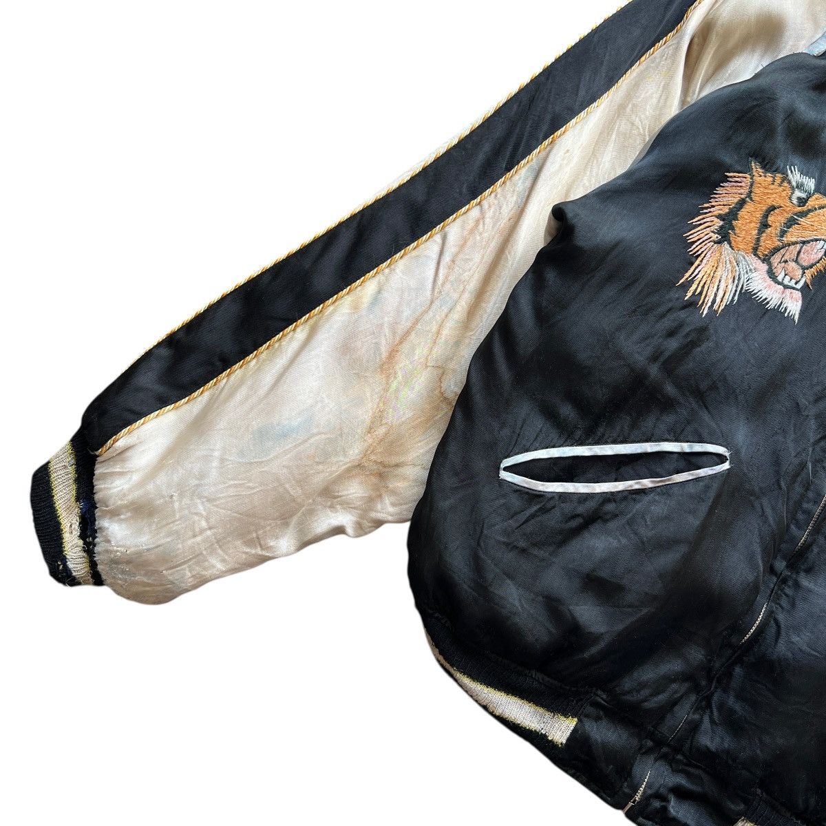 Vintage 🔥 50s WWII SUKAJAN SOUVENIR ANIMAL MOTIVE BOMBER JACKET Size US L / EU 52-54 / 3 - 14 Thumbnail