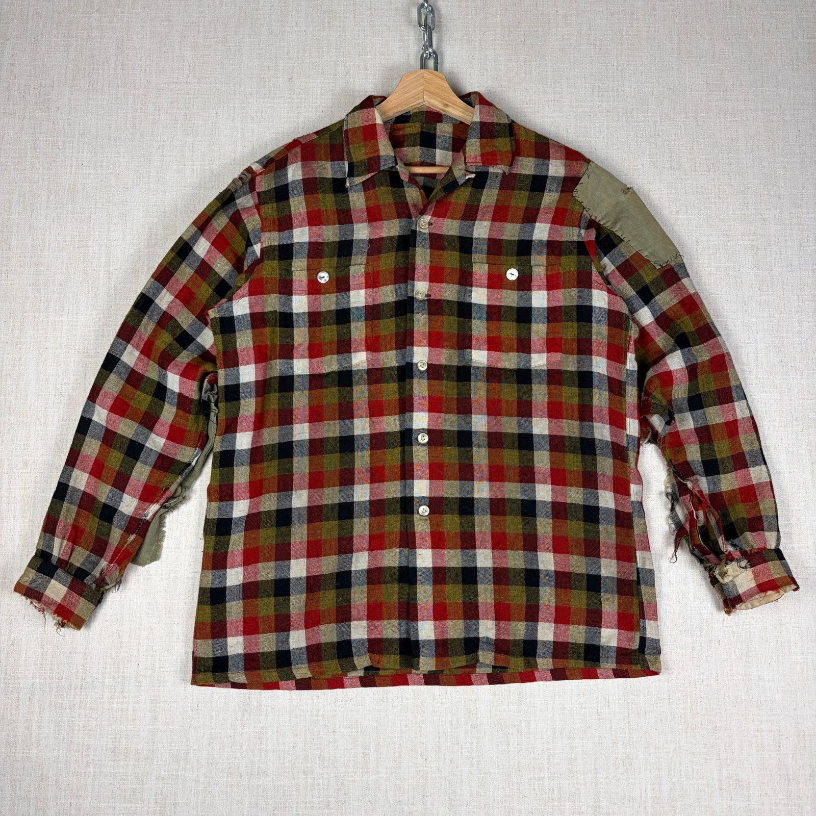 Vintage True Vintage Loop Collar 1930s/ 40s Thrashed Medium Flannel Size US M / EU 48-50 / 2 - 2 Thumbnail
