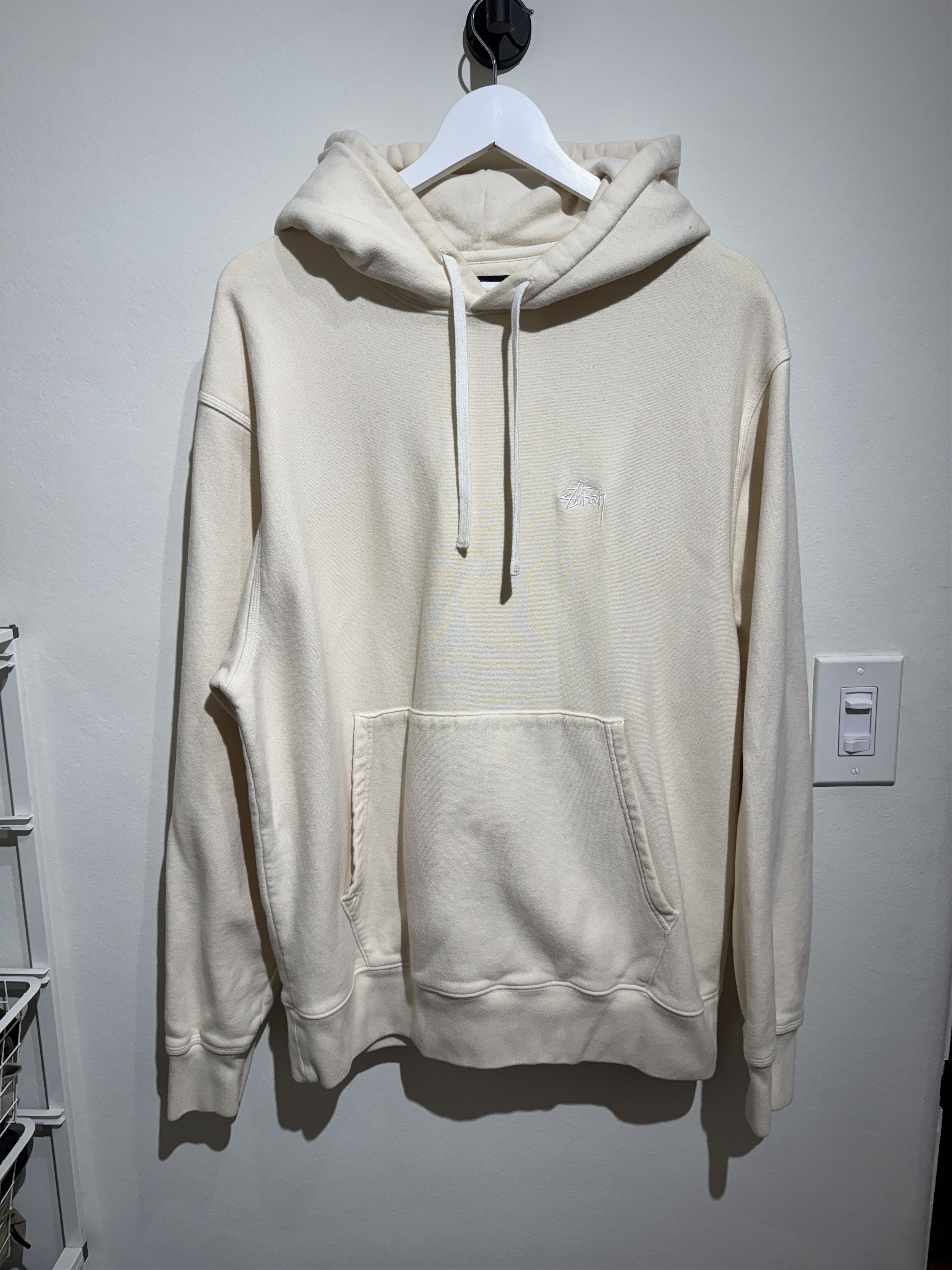 Stussy Stüssy Tonal Logo Hoodie – Off-White / Cream Size US L / EU 52-54 / 3 - 1 Thumbnail