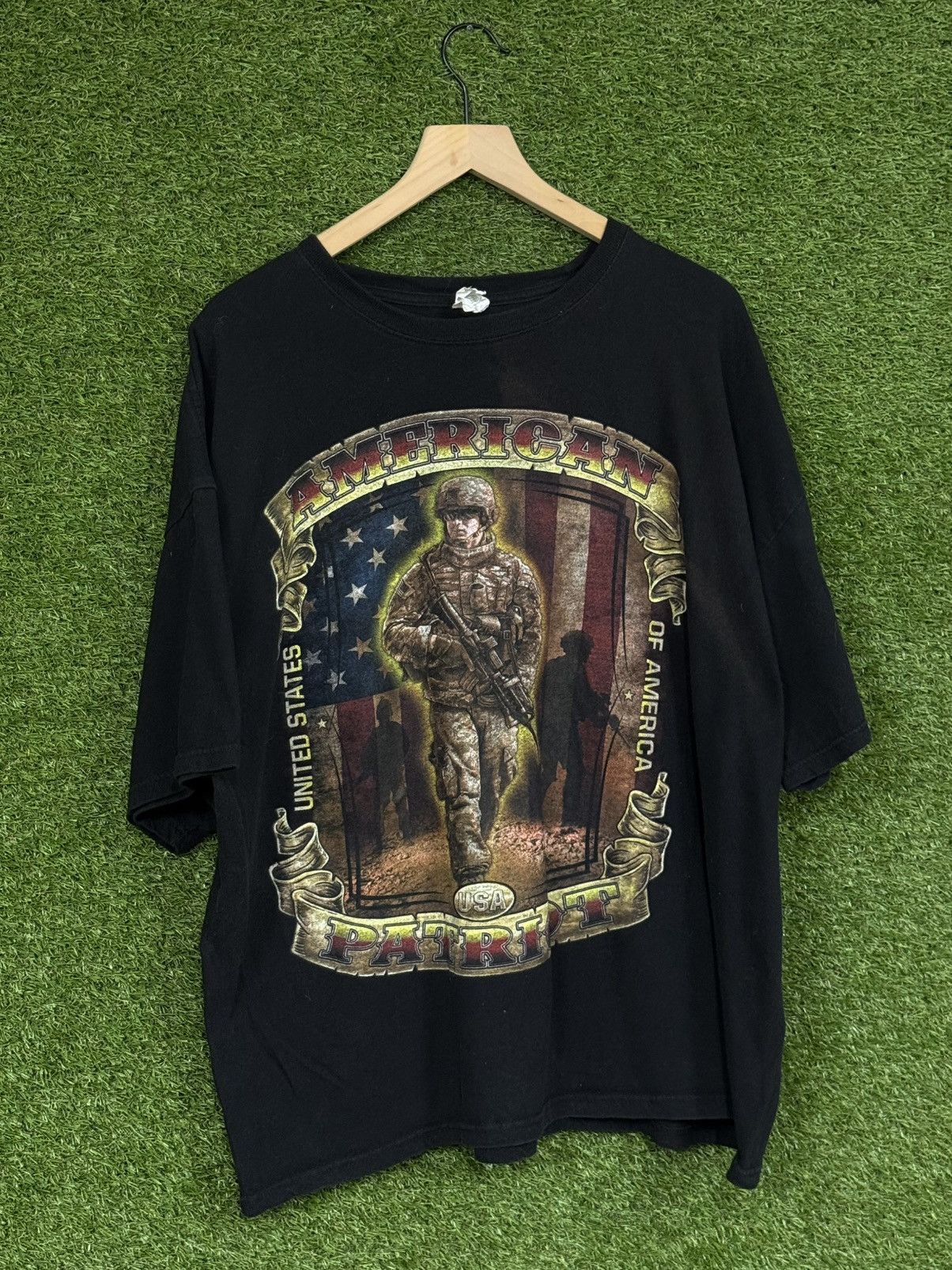 Vintage Vintage USA Military Soldier Art Patriot USA ARMY Flag Tee Size US XXL / EU 58 / 5 - 1 Thumbnail