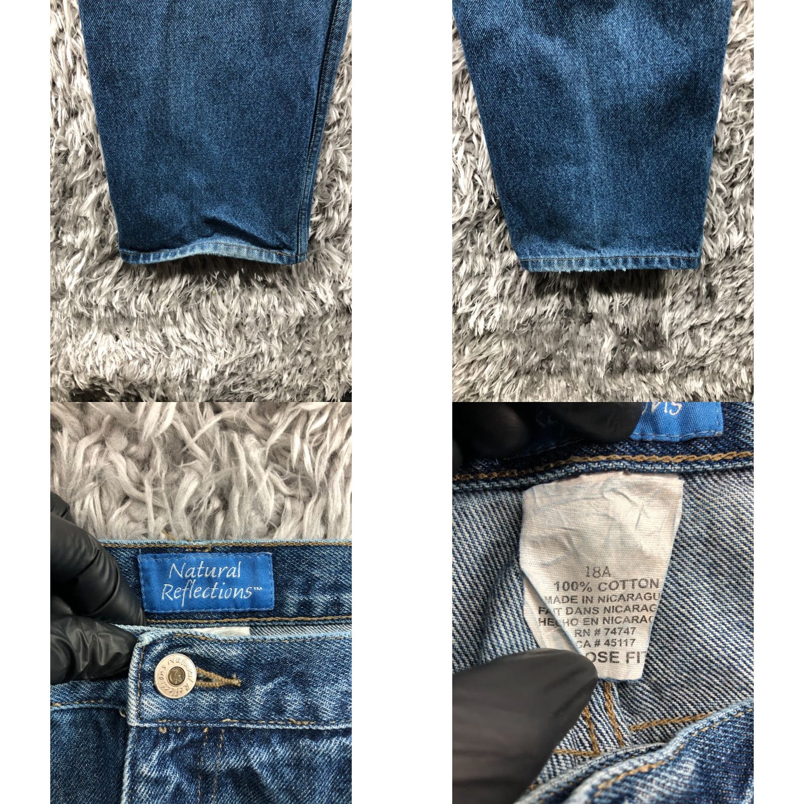 Vintage Natural Reflections Jeans Womens Regular Tapered Blue 18 Medium Wash Pocket 5-Pocket Denim Cotton Zip Button Belt Loops Inseam 31 High Rise Jeans Size 40" / US 18 - 8 Thumbnail