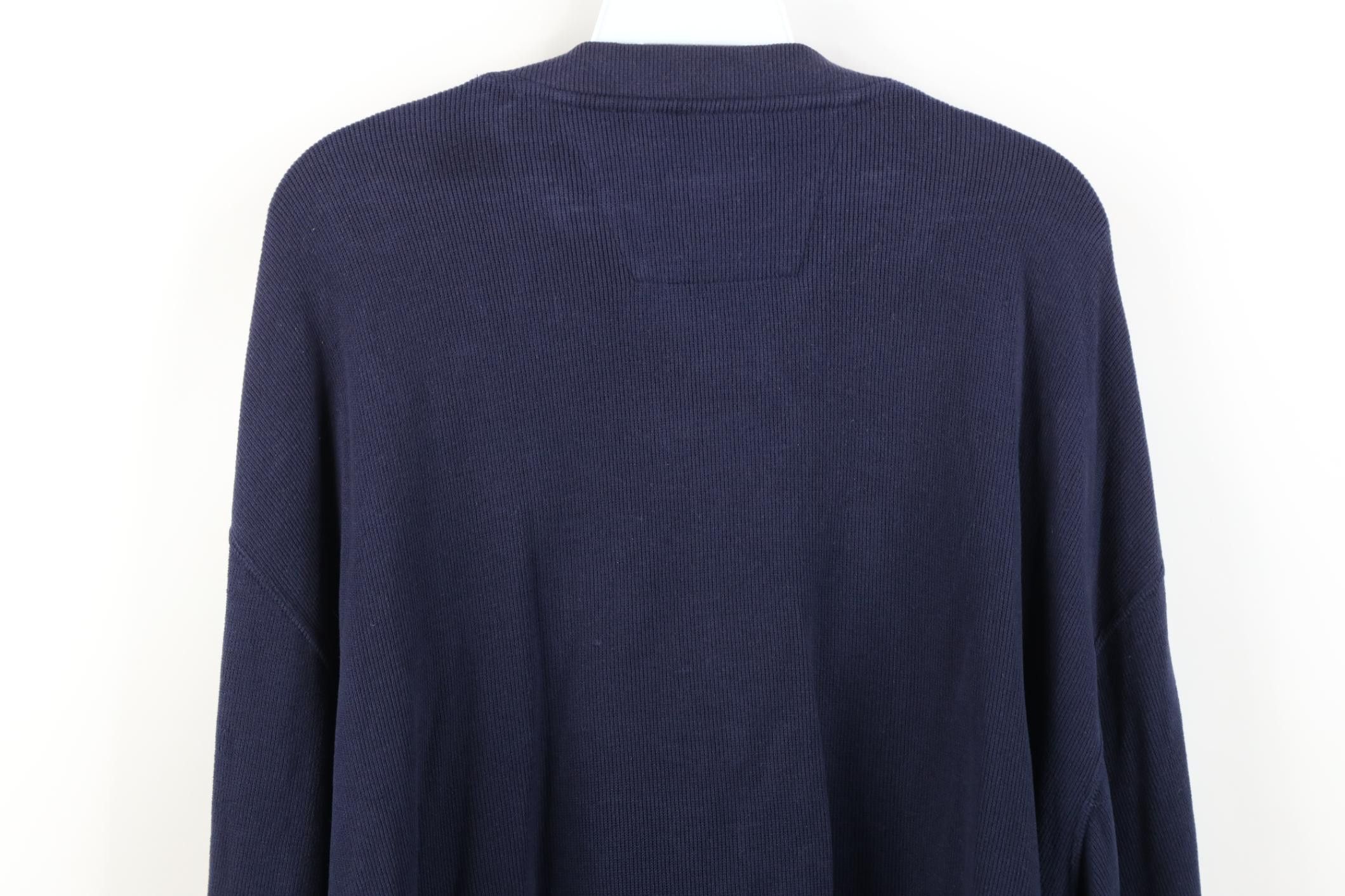 Vintage Vintage 90s Streetwear Ribbed Knit Henley T-Shirt Blue Size US XXL / EU 58 / 5 - 15 Thumbnail