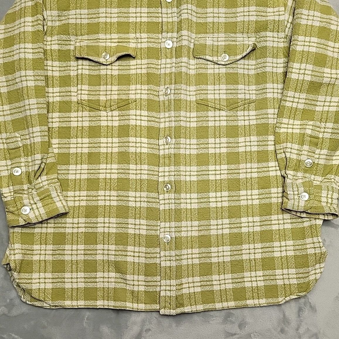 Vintage VINTAGE True Grit Shirt Men L Green Plaid Soft Thick Brushed Flannel Outdoor Classic Button-Up Casual Cotton 100% (not allowed extra words) Size US L / EU 52-54 / 3 - 2 Thumbnail