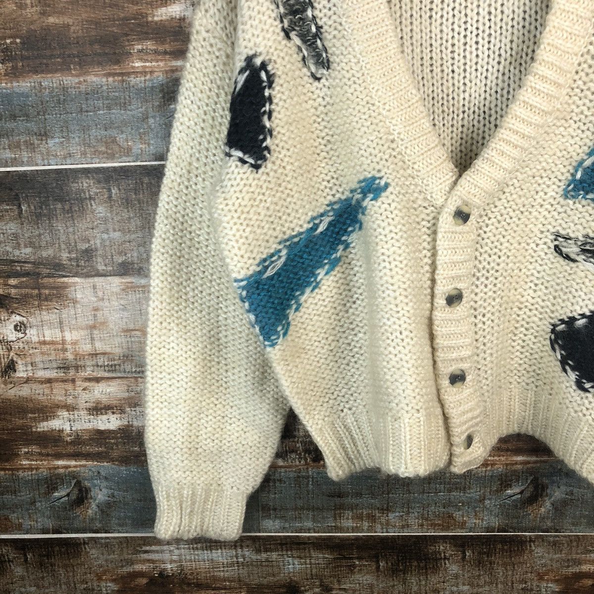 Homespun Knitwear Topic Spesc White Cardigan Knitwear #1865 Size US L / EU 52-54 / 3 - 7 Thumbnail
