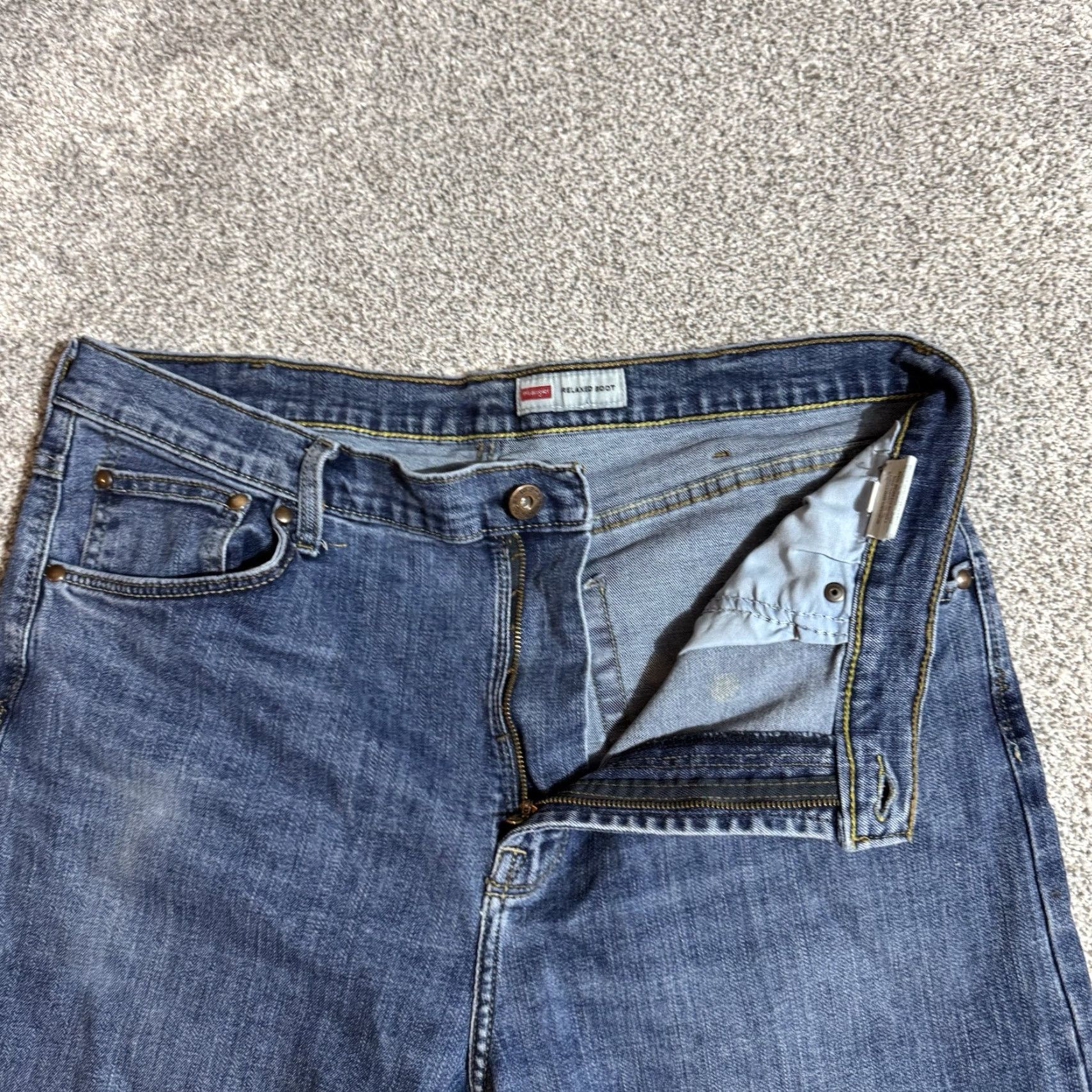 Wrangler Wrangler Jeans Mens 36x34 Relaxed Boot Western Cowboy Casual Streetwear Jeans Mens 36x34 Blue Denim 5-Pocket Bootcut Mens Size US 36 / EU 52 - 6 Thumbnail