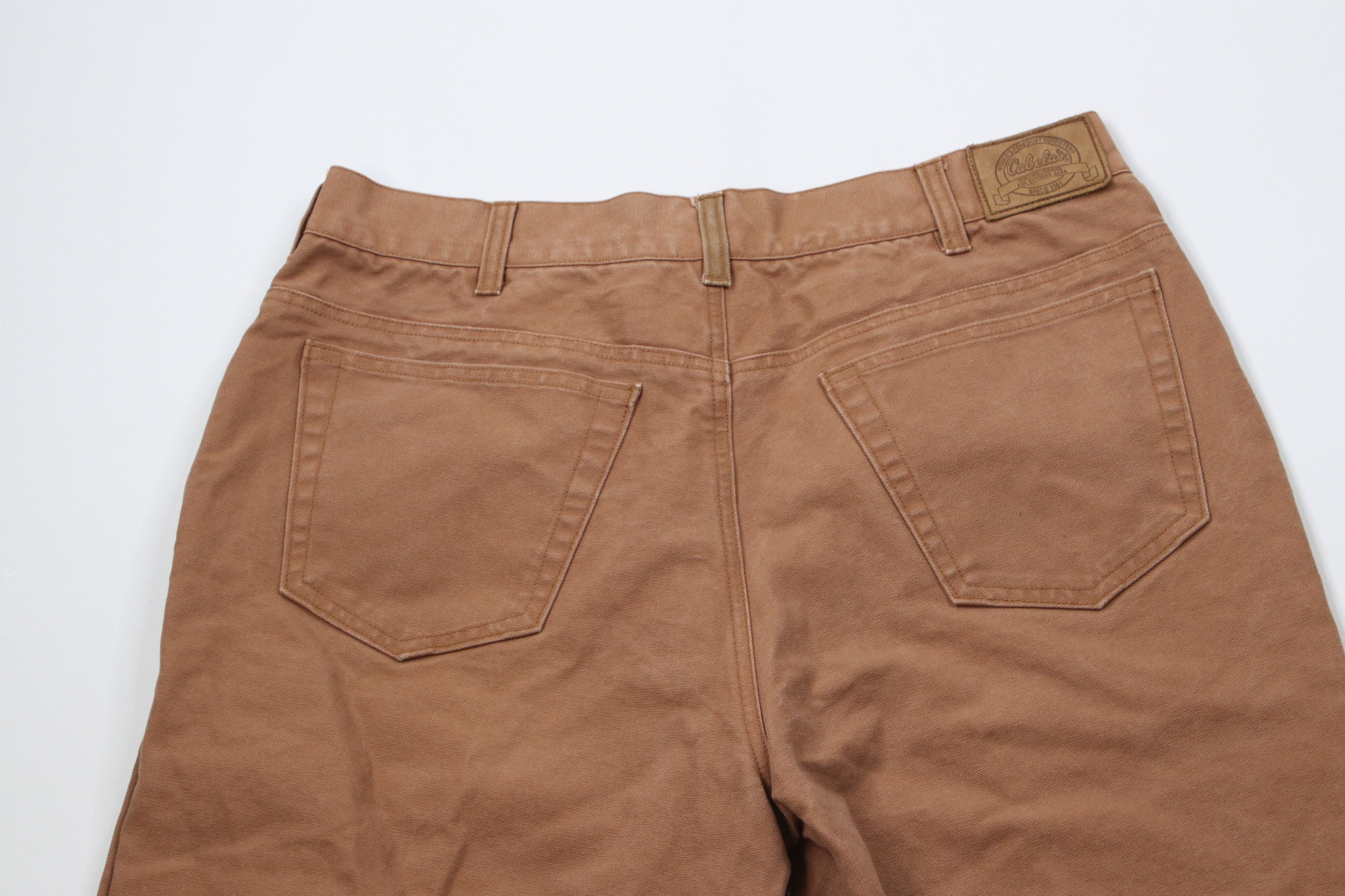 Cabelas × Vintage Vintage 90s Cabelas Distressed Canvas Pants Brown Cotton Size US 34 / EU 50 - 12 Thumbnail