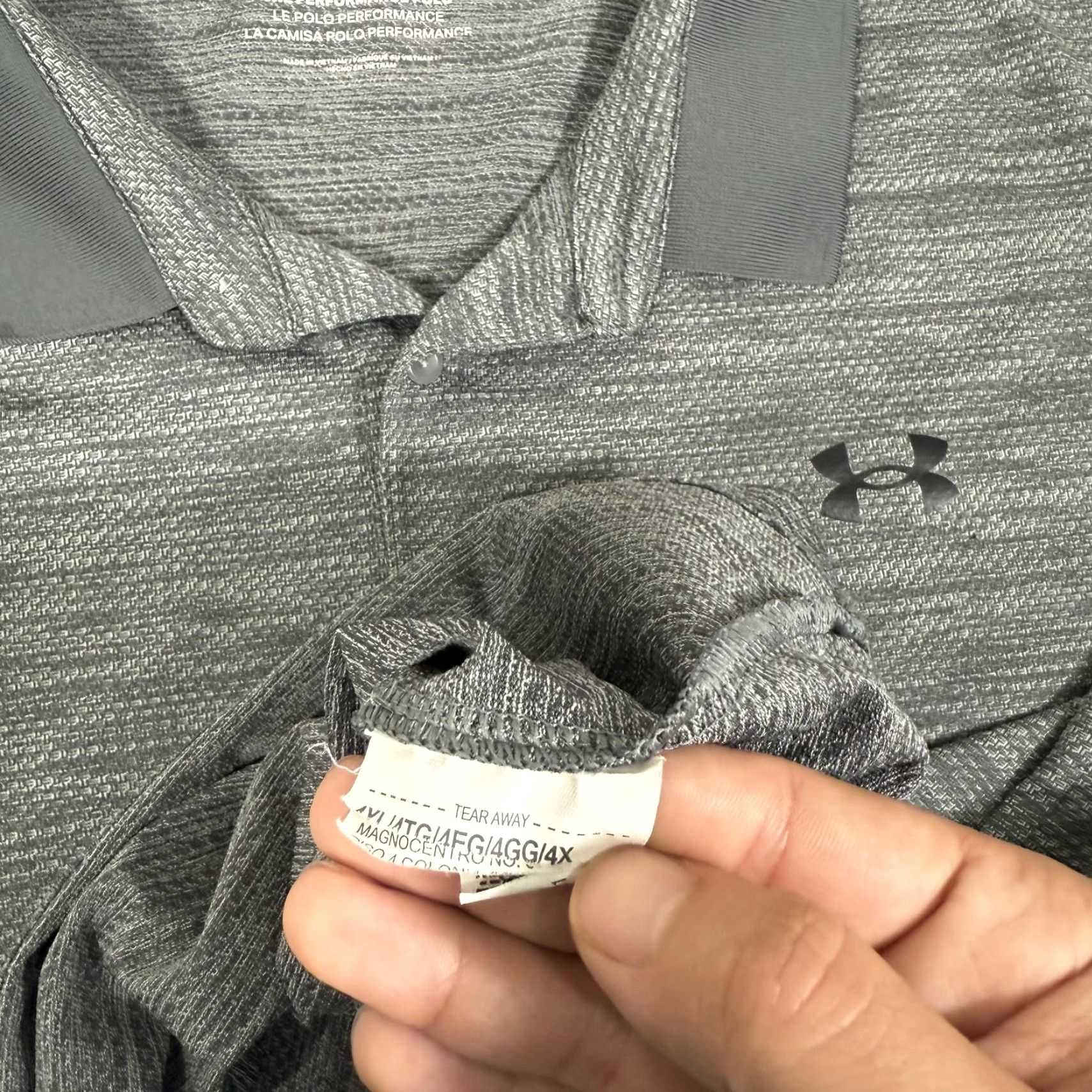Under Armour Under Armour Polo Shirt Mens 4XL Gray Short Sleeve Performance Golf Stretch Breathable Moisture Wicking Logo Logo Under Armour Size US XXL / EU 58 / 5 - 6 Thumbnail
