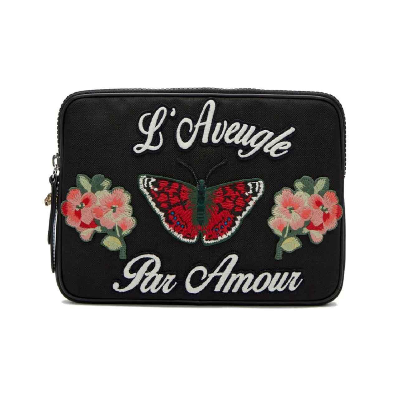 Gucci Women's Black Techno Canvas Embroidered Butterfly iPad Case Size ONE SIZE - 1 Thumbnail