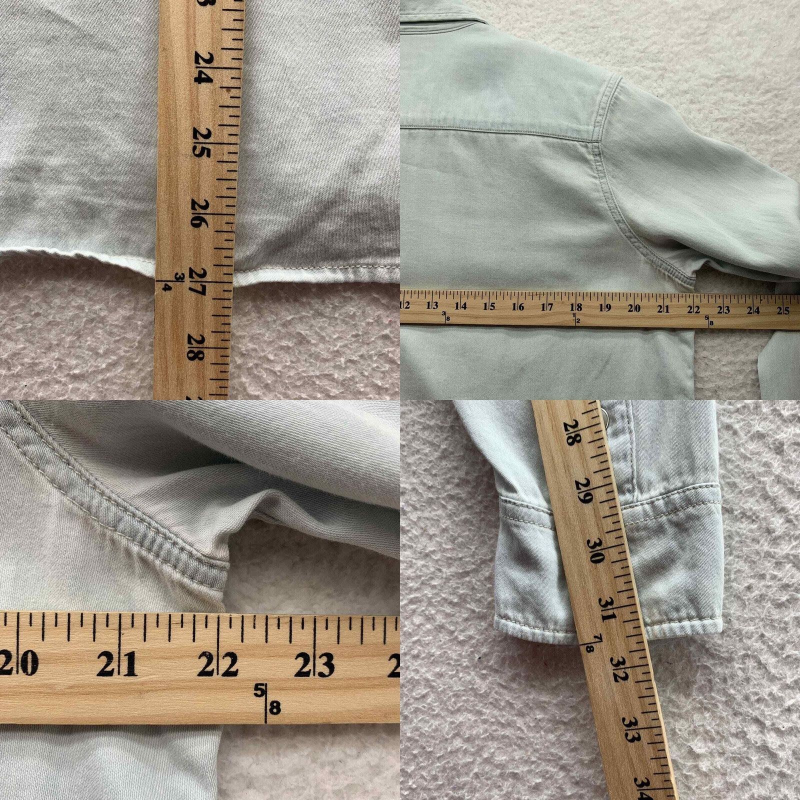 Lucky Brand Lucky Brand Pearl Snap Shirt Womens Large L Distressed Acid Wash Yoked Western Size L / US 10 / IT 46 - 8 Thumbnail
