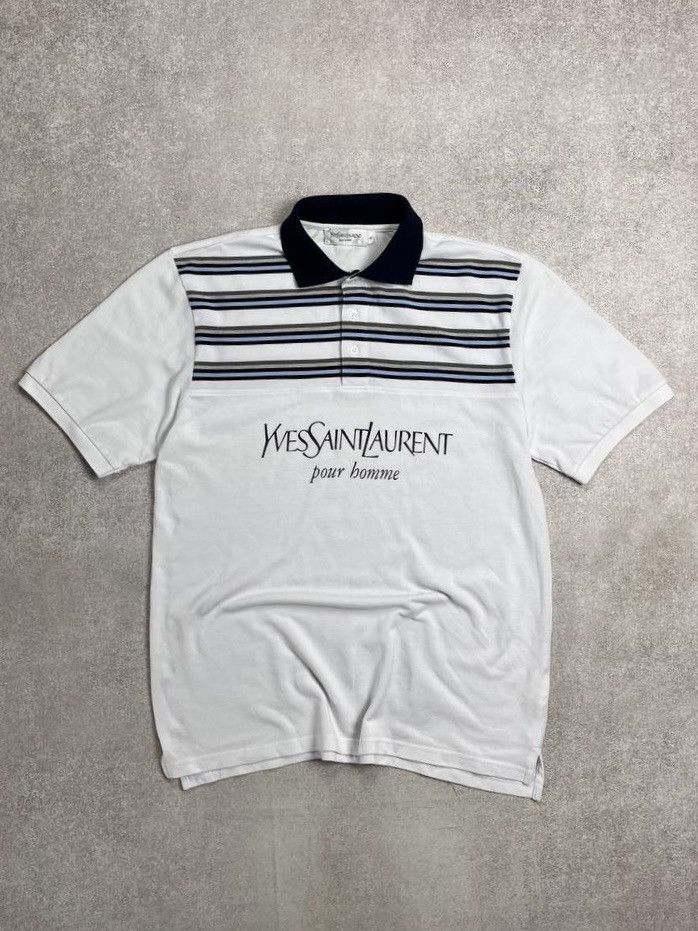 Other Vintage YSL Yves Saint Lauren Big Logo Polo Shirt M Size US M / EU 48-50 / 2 - 1 Thumbnail