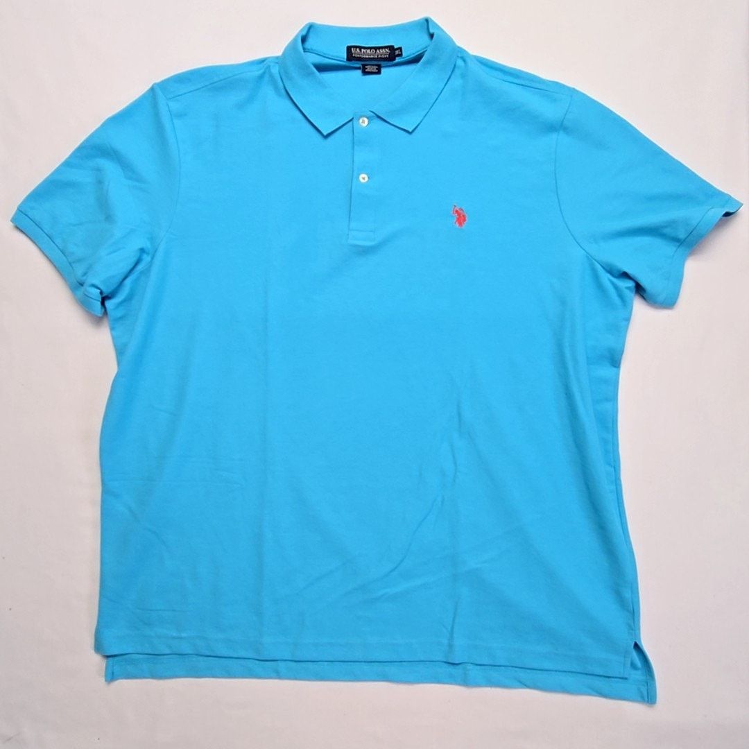 U.S. Polo Assn. U.S. Polo Assn. Performance Pique Polo Shirt Blue 3XL Size US XXL / EU 58 / 5 - 1 Thumbnail