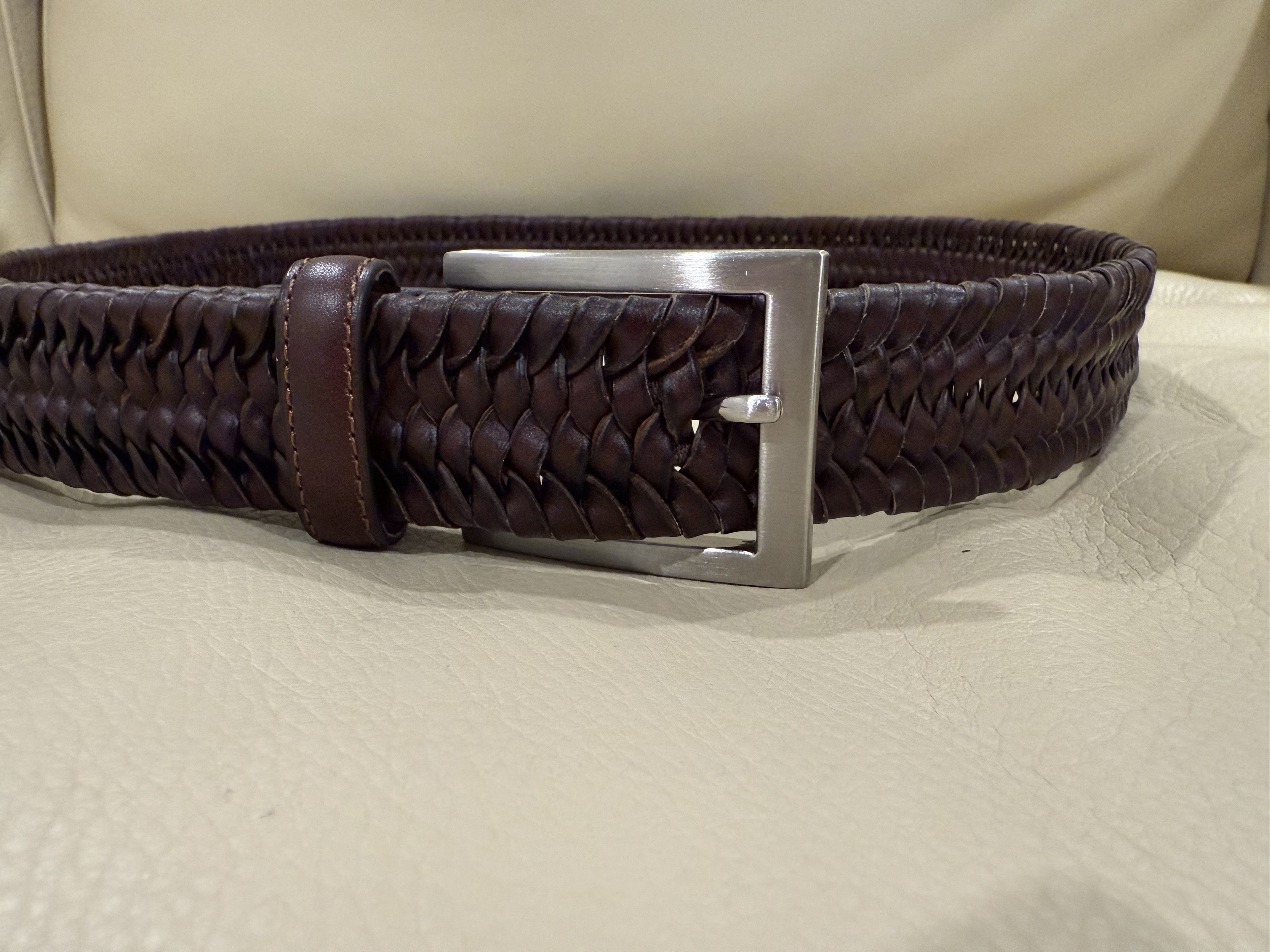 Johnston & Murphy Braided Leather Belt Size 36 - 2 Thumbnail
