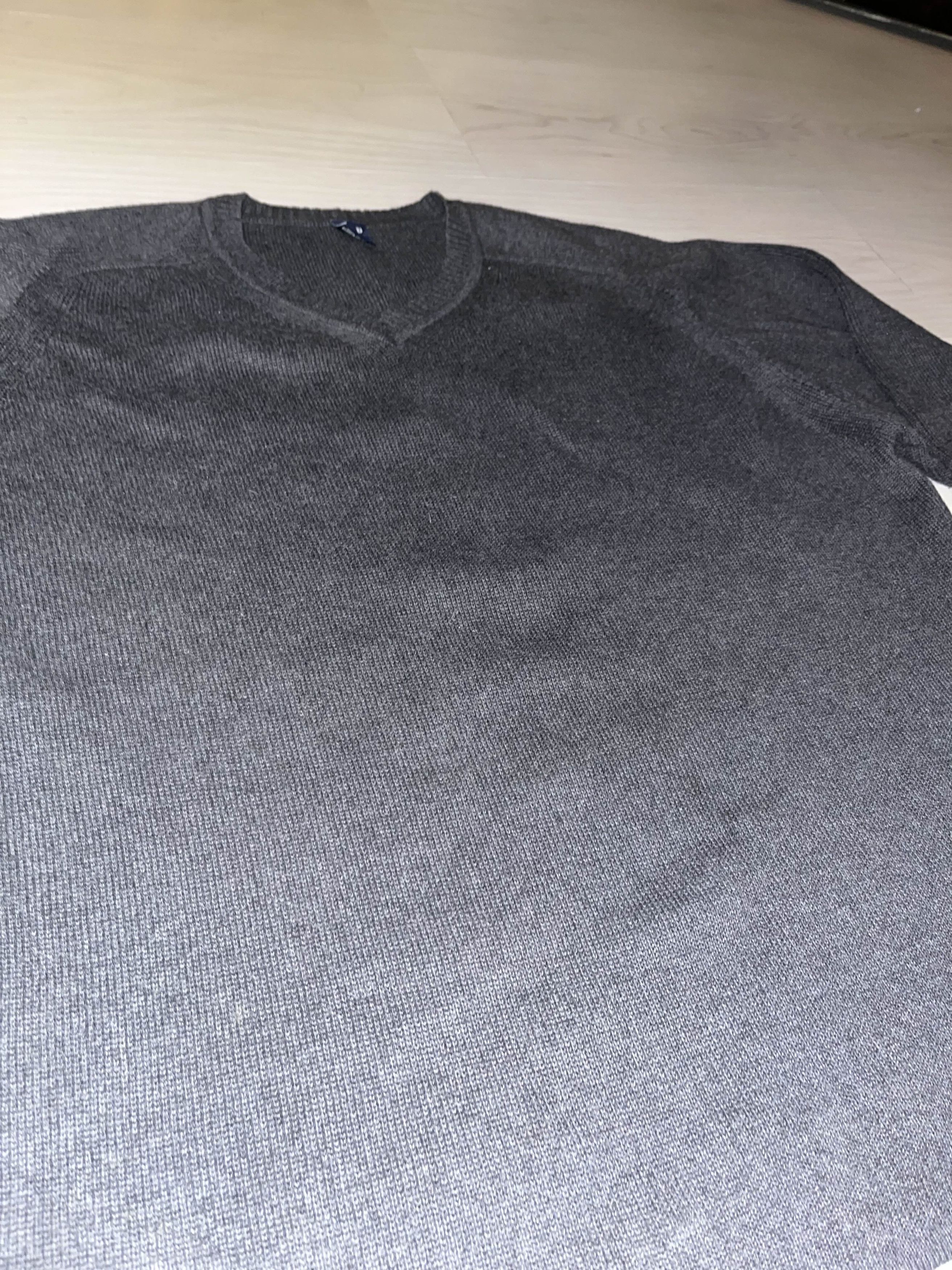 Gap Gray GAP V-Neck Knitted Sweatshirt Size US XL / EU 56 / 4 - 3 Thumbnail