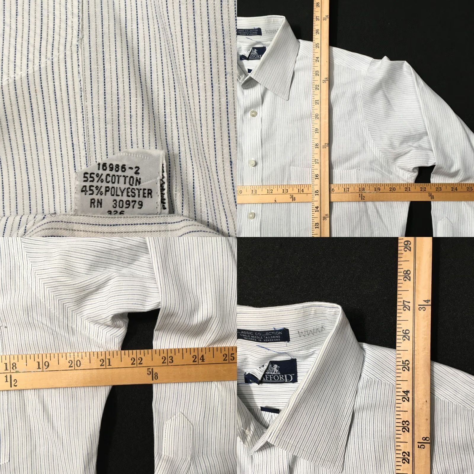 Stafford Stafford Classic Shirt Blue Mens 15 SLIM pin stripe Button Dress Shirt Size US M / EU 48-50 / 2 - 8 Thumbnail