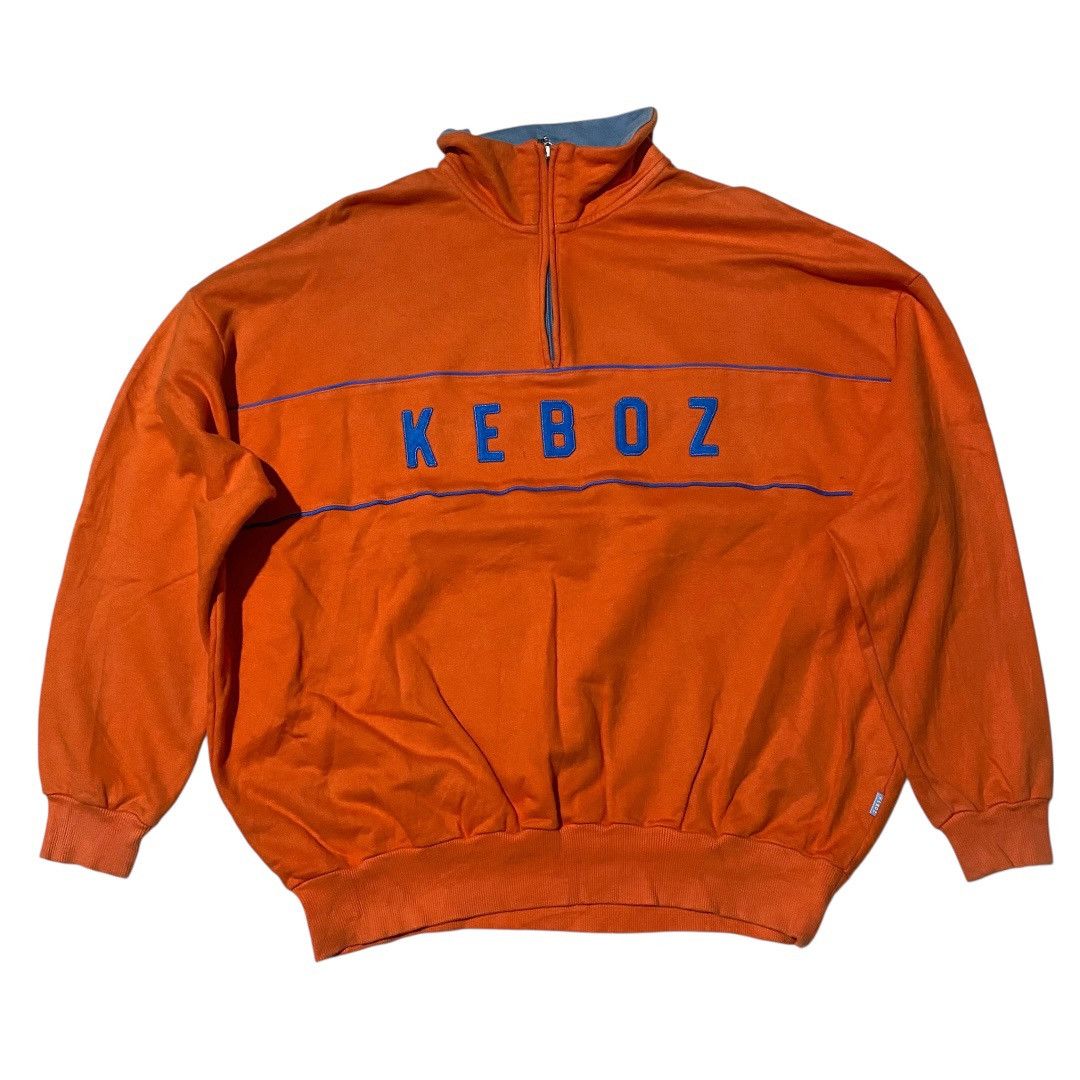 Japanese Brand Keboz japan half zip orange crewneck Size US XL / EU 56 / 4 - 1 Thumbnail