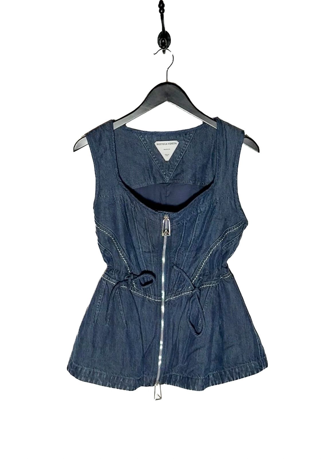 Bottega Veneta Bottega Veneta Blue Fluid Denim Corset Top Size XS / US 0-2 / IT 36-38 - 1 Thumbnail