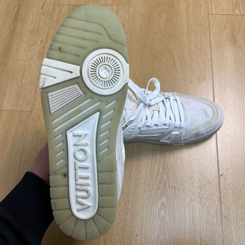 Louis Vuitton Louis Vuitton Trainer White Stampede Denim Board Shoes Size US 8.5 / EU 41-42 - 6 Thumbnail