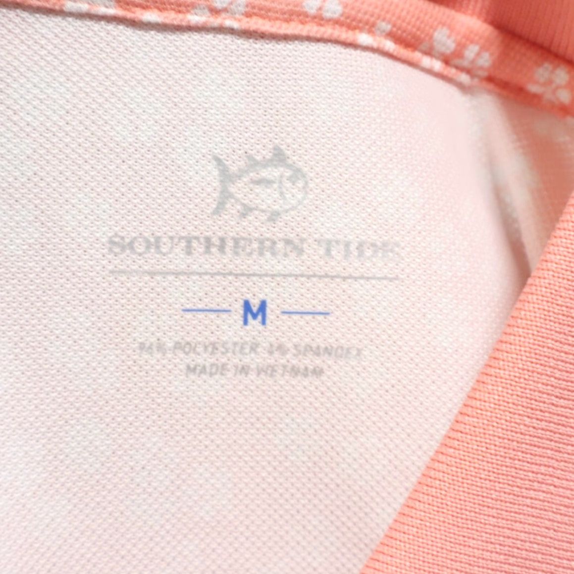Southern Tide Southern Tide Shirt Conch Shell Mens M Frederick Printed Perforated Polo Shirt Florals Size US M / EU 48-50 / 2 - 5 Thumbnail