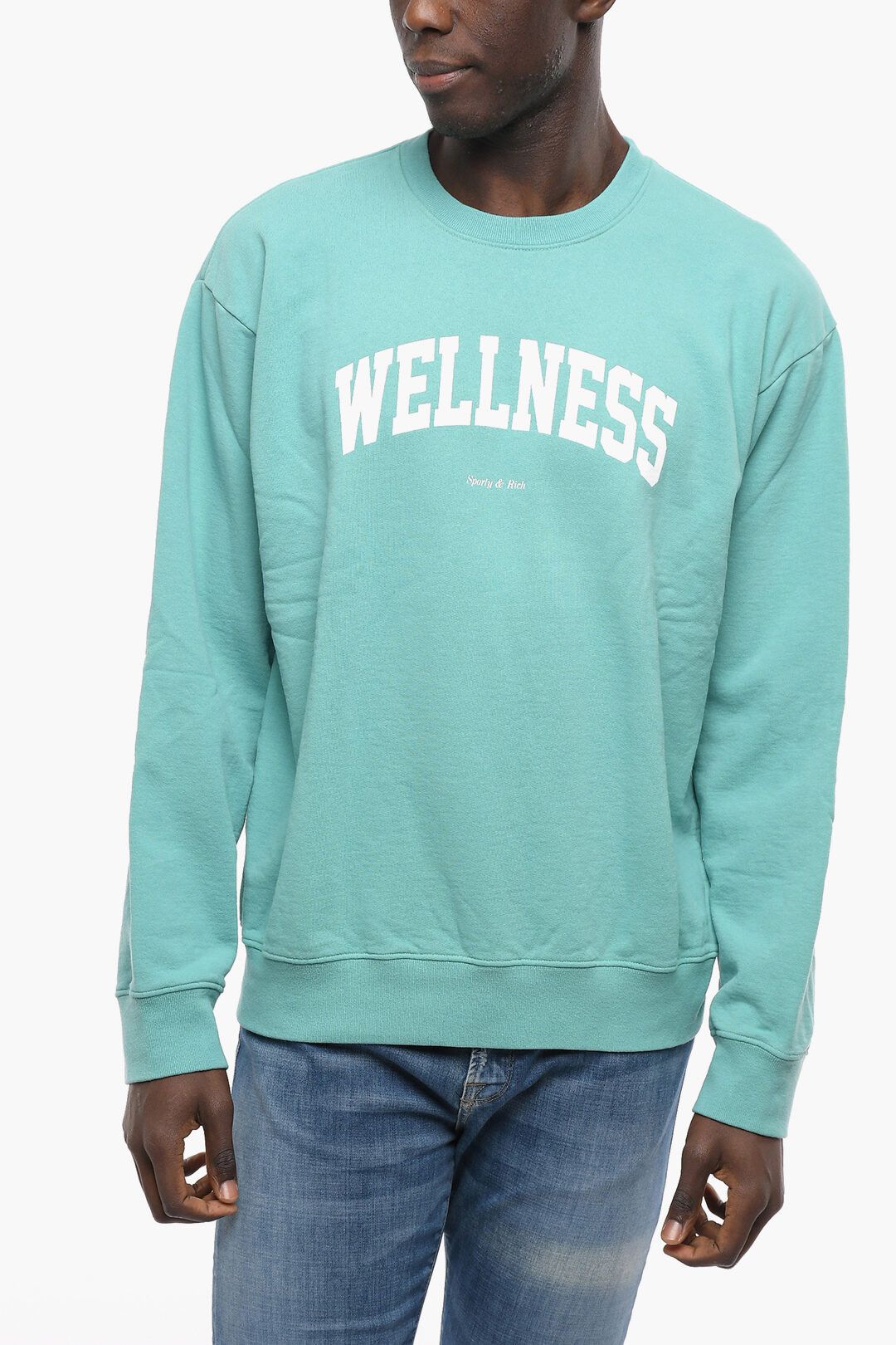 image of Sporty Rich Og1Mm0524 Crewneck Sweatshirt In Light Blue, Men's (Size XS)