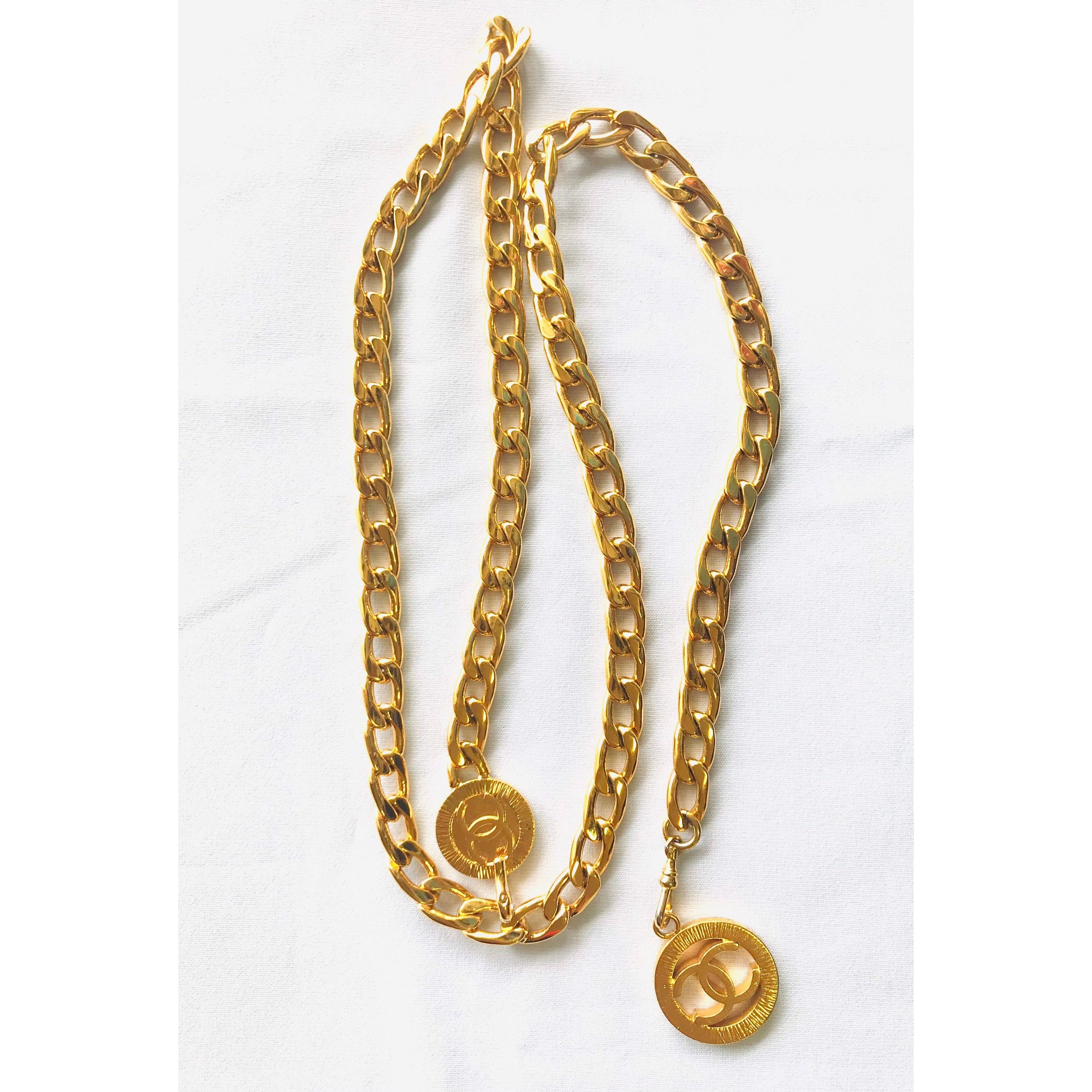 Chanel MINT. Vintage CHANEL flat golden chain belt with CC motif Size ONE SIZE - 7 Thumbnail