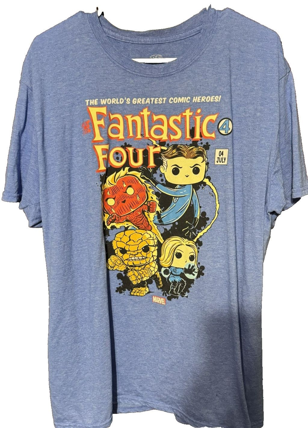 Marvel Comics Fantastic Four Funko Pop Marvel Tee shirt Men's Sz XL Blue Size US XL / EU 56 / 4 - 1 Thumbnail